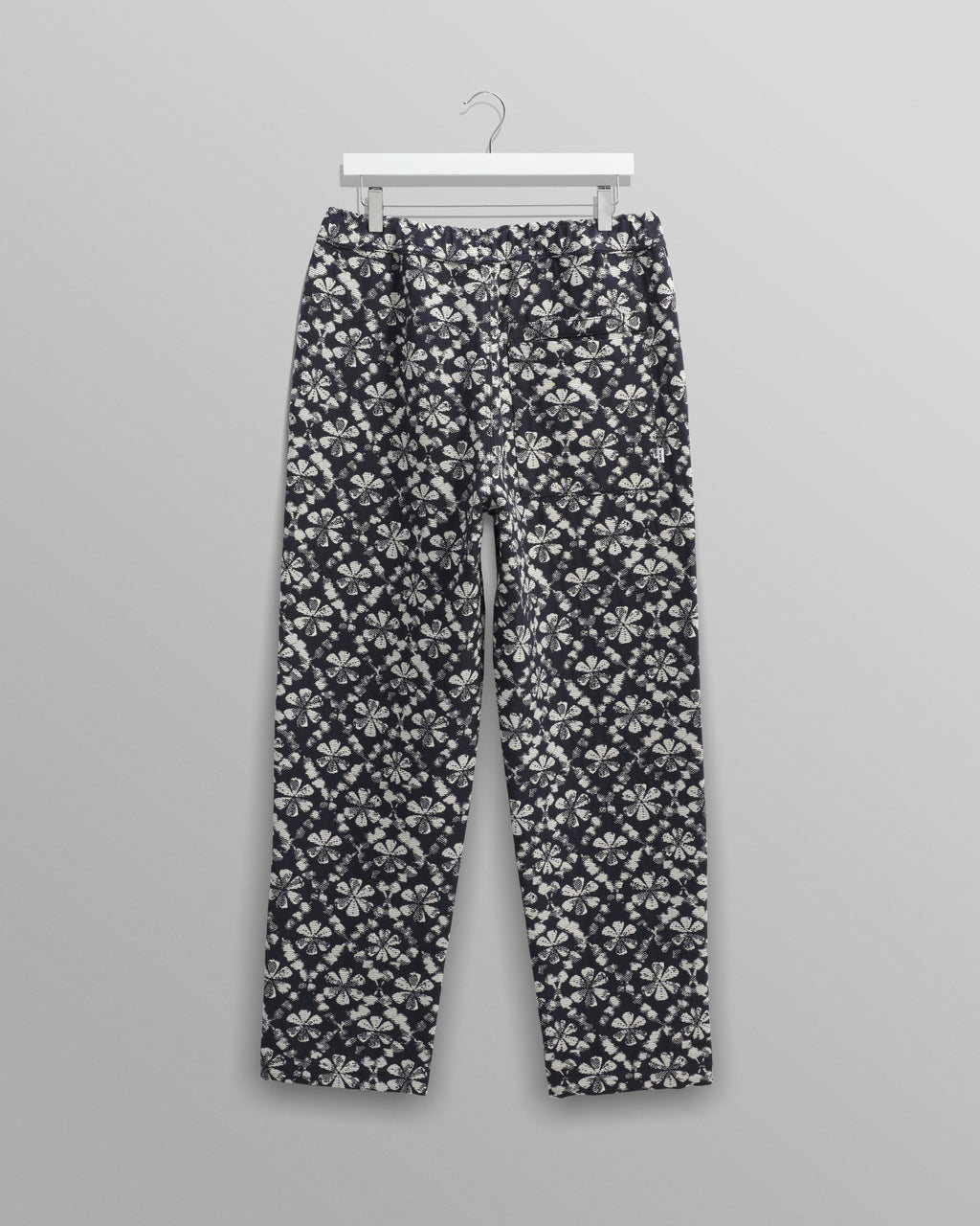 Kurt - Navy Flower Stamp Jacquard Trousers