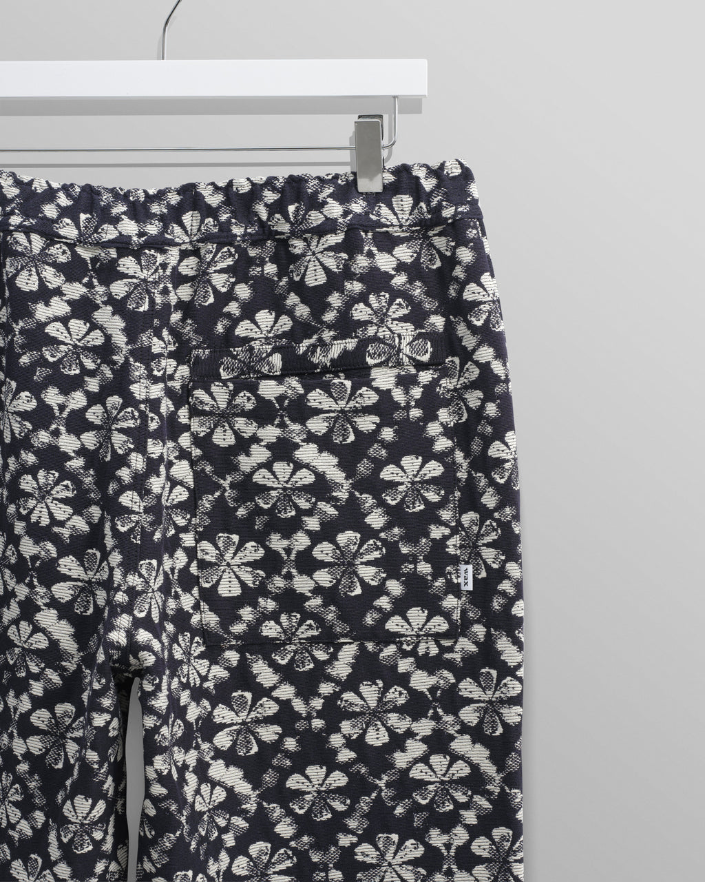 Kurt - Navy Flower Stamp Jacquard Trousers