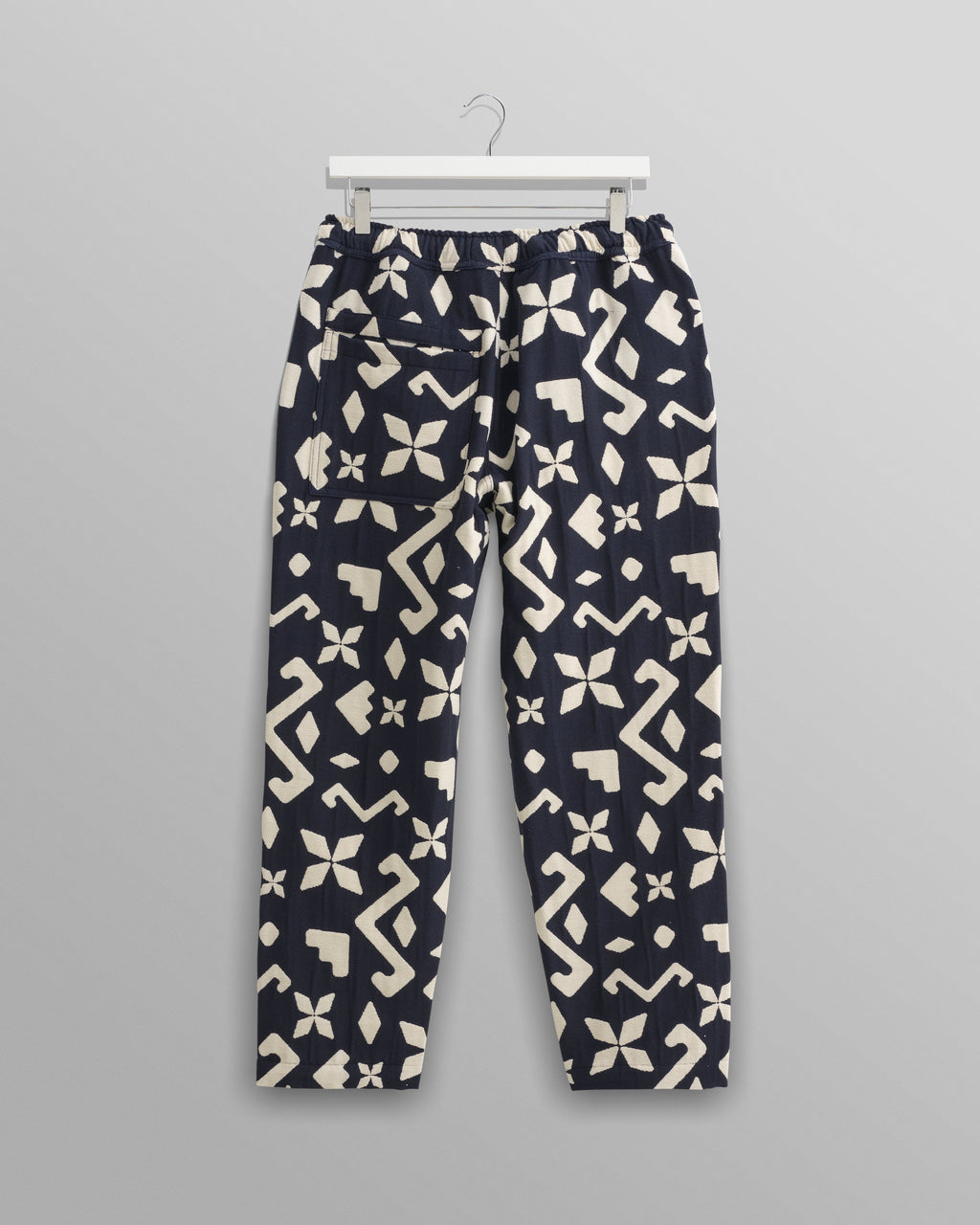 Kurt - Navy Geometric Jacquard Trousers