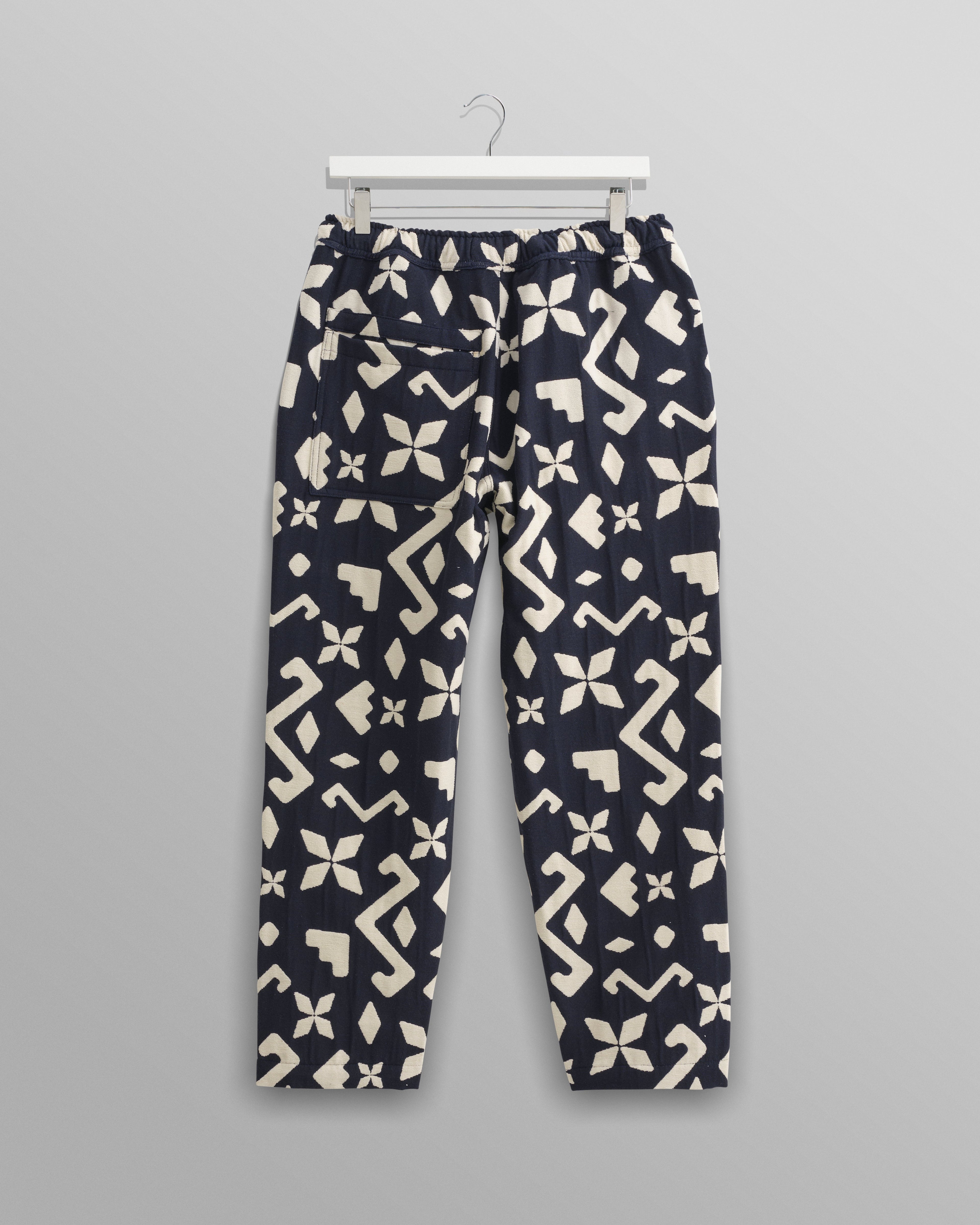 Kurt - Navy Geometric Jacquard Trousers