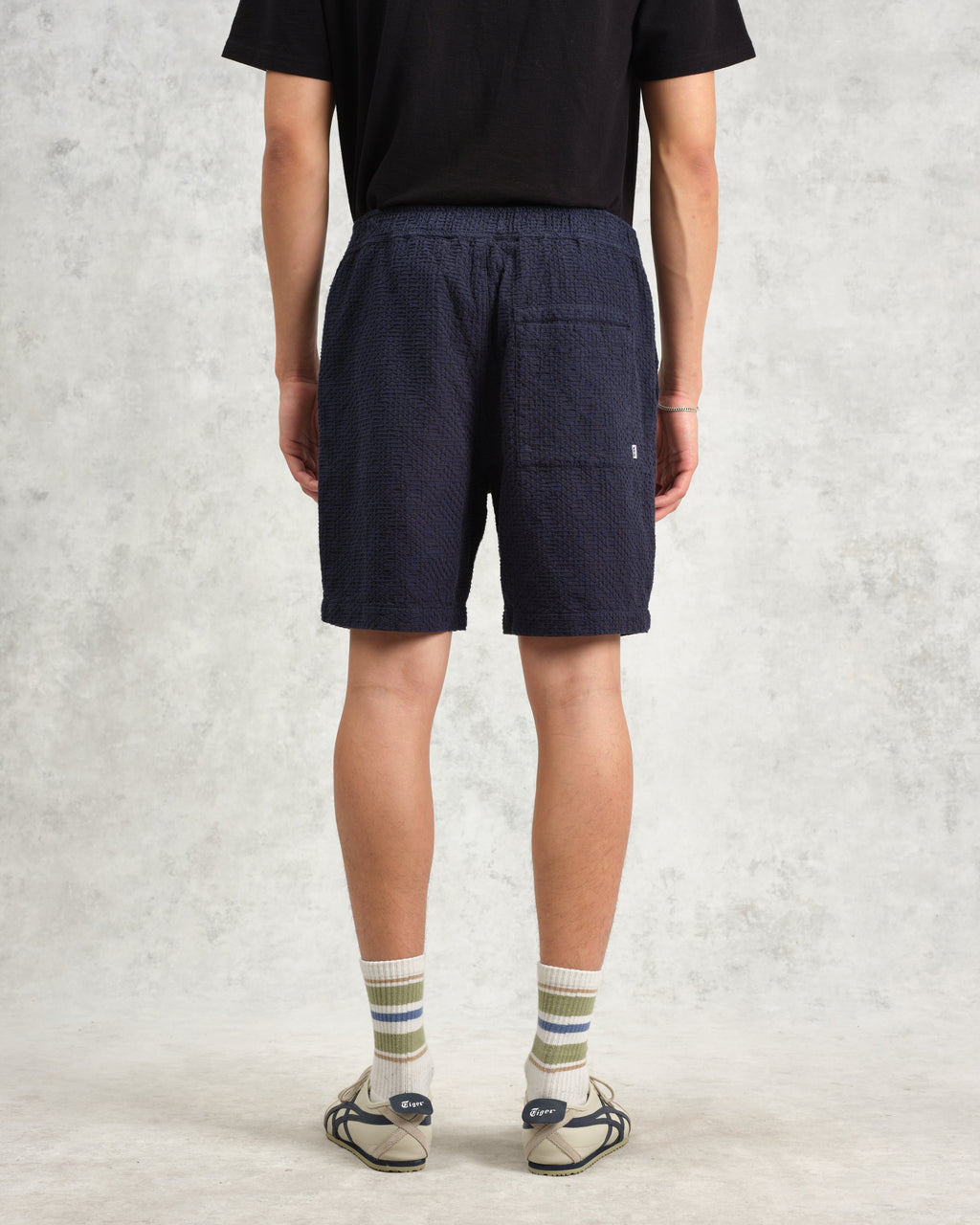 Kurt - Navy Honeycomb Cotton Shorts