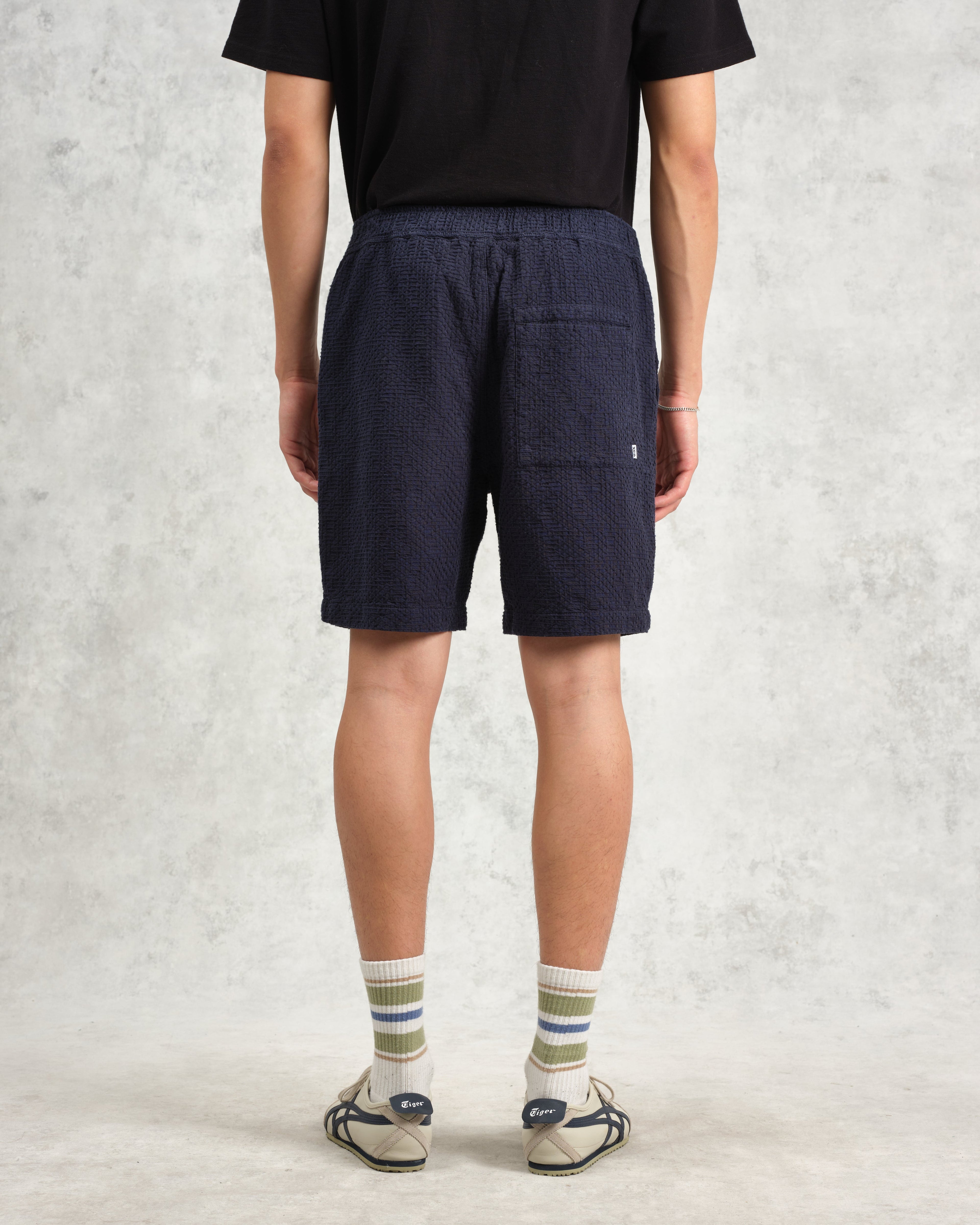 Kurt - Navy Honeycomb Cotton Shorts