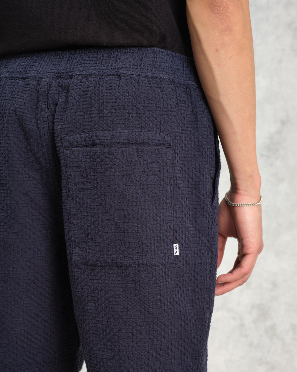Kurt - Navy Honeycomb Cotton Shorts