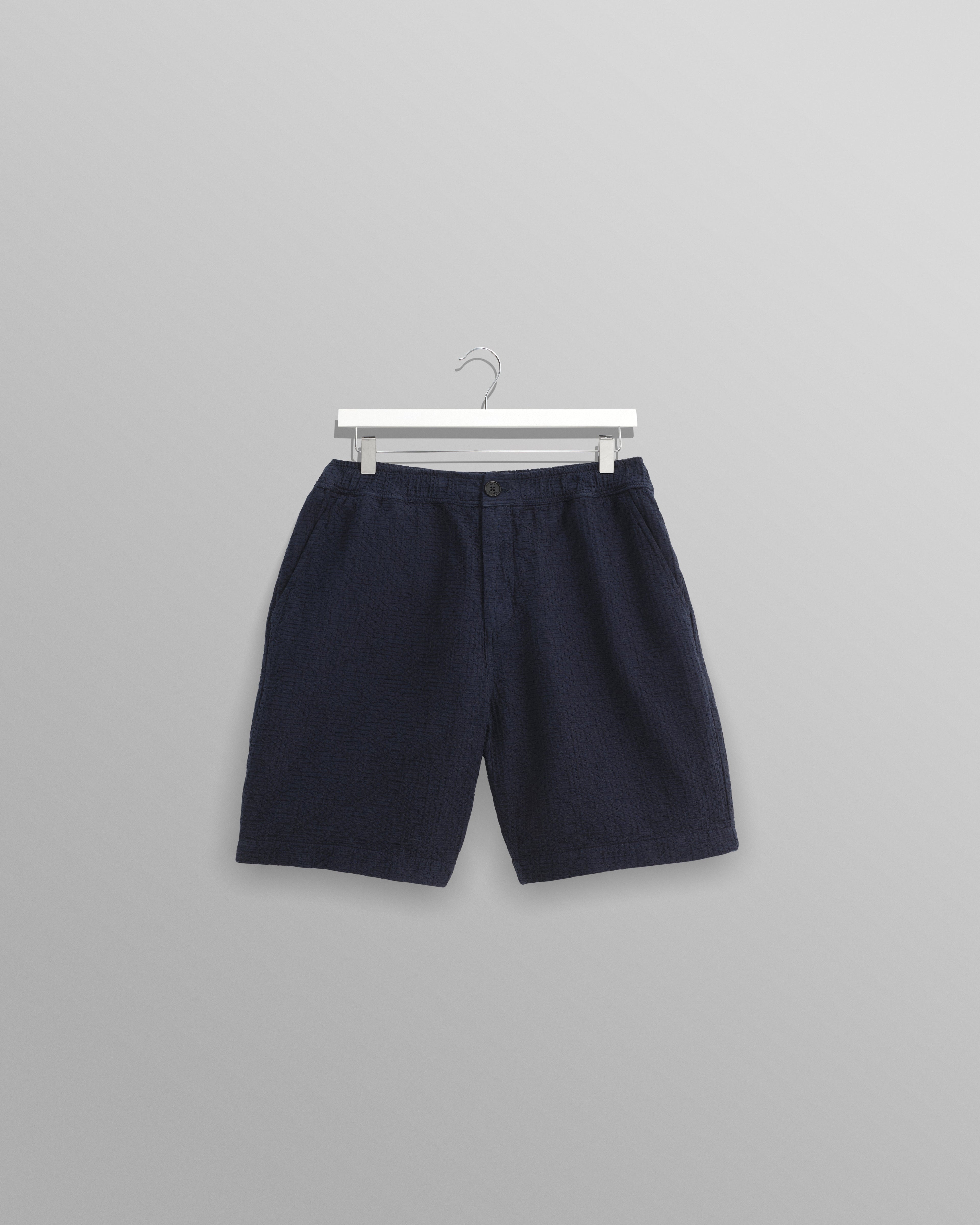 Kurt - Navy Honeycomb Cotton Shorts