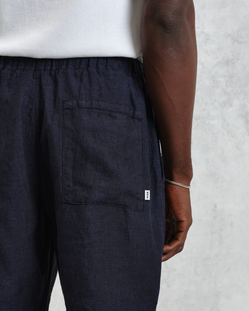 Kurt - Navy Two-Tone Linen Shorts