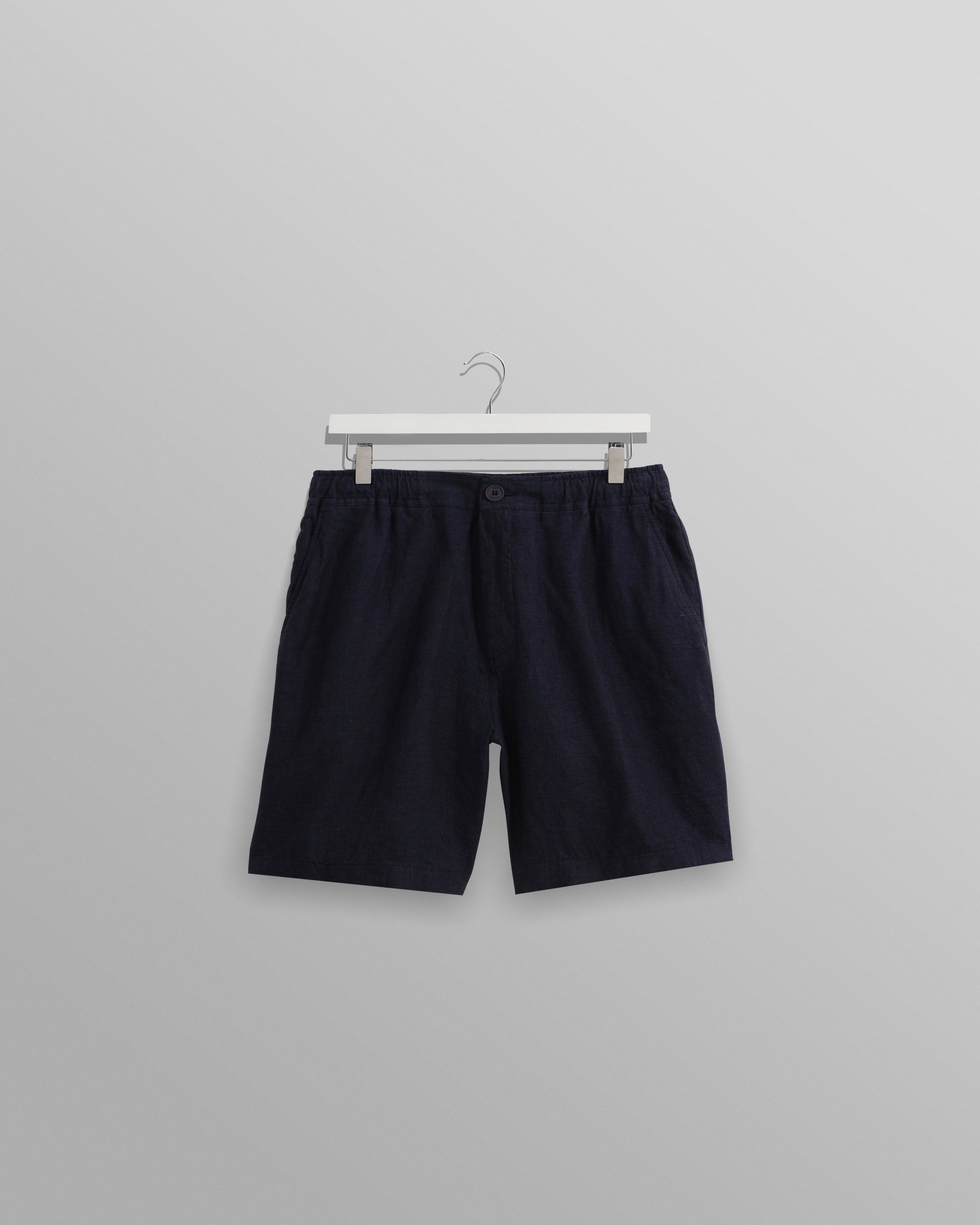 Kurt - Navy Two-Tone Linen Shorts