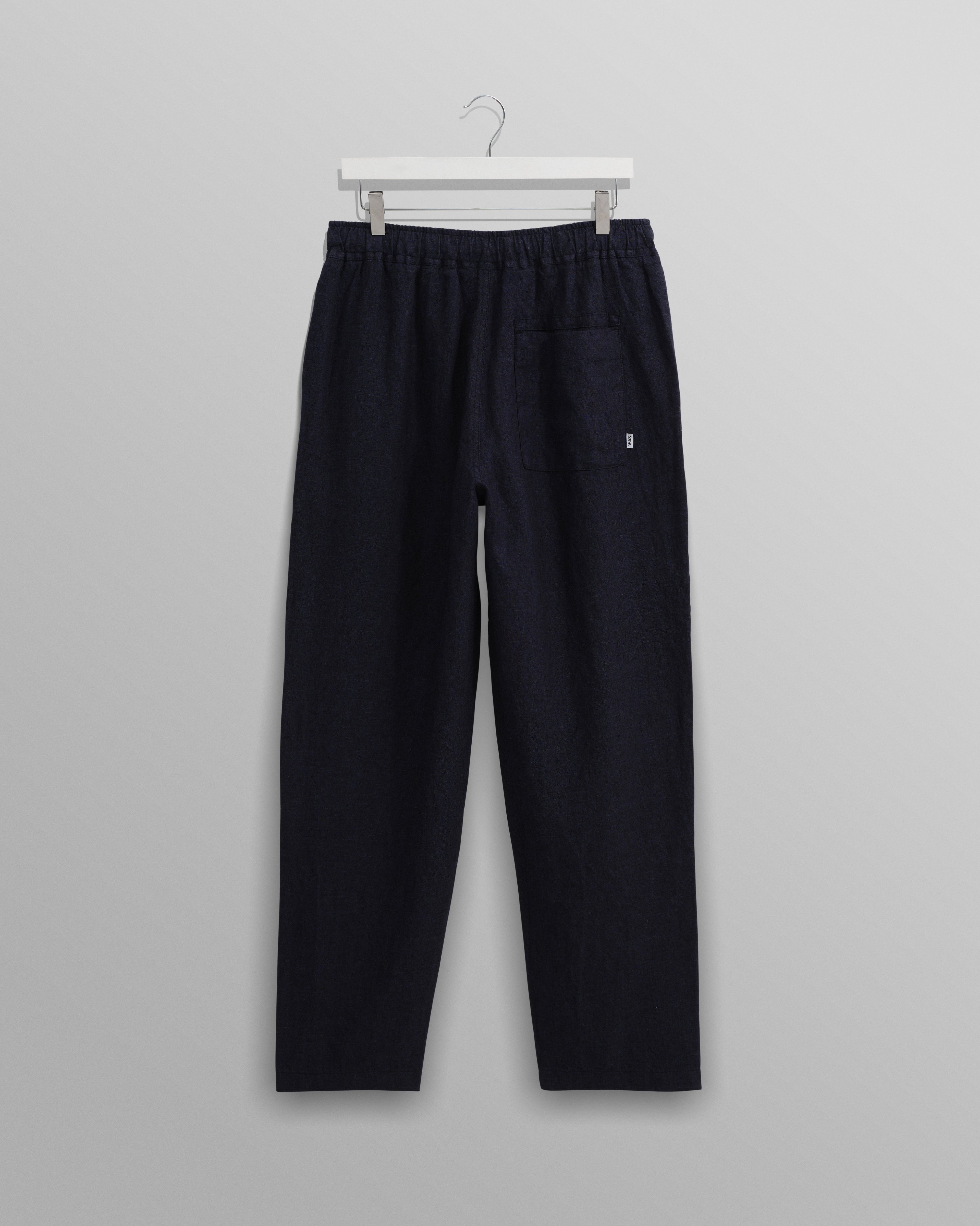 Kurt - Navy Two-Tone Linen Trousers