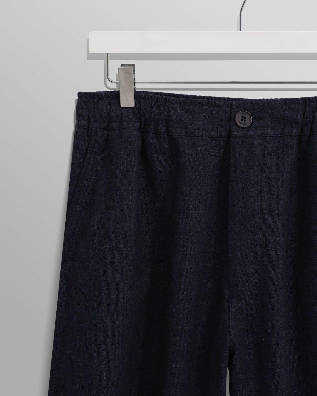 Kurt - Navy Two-Tone Linen Trousers