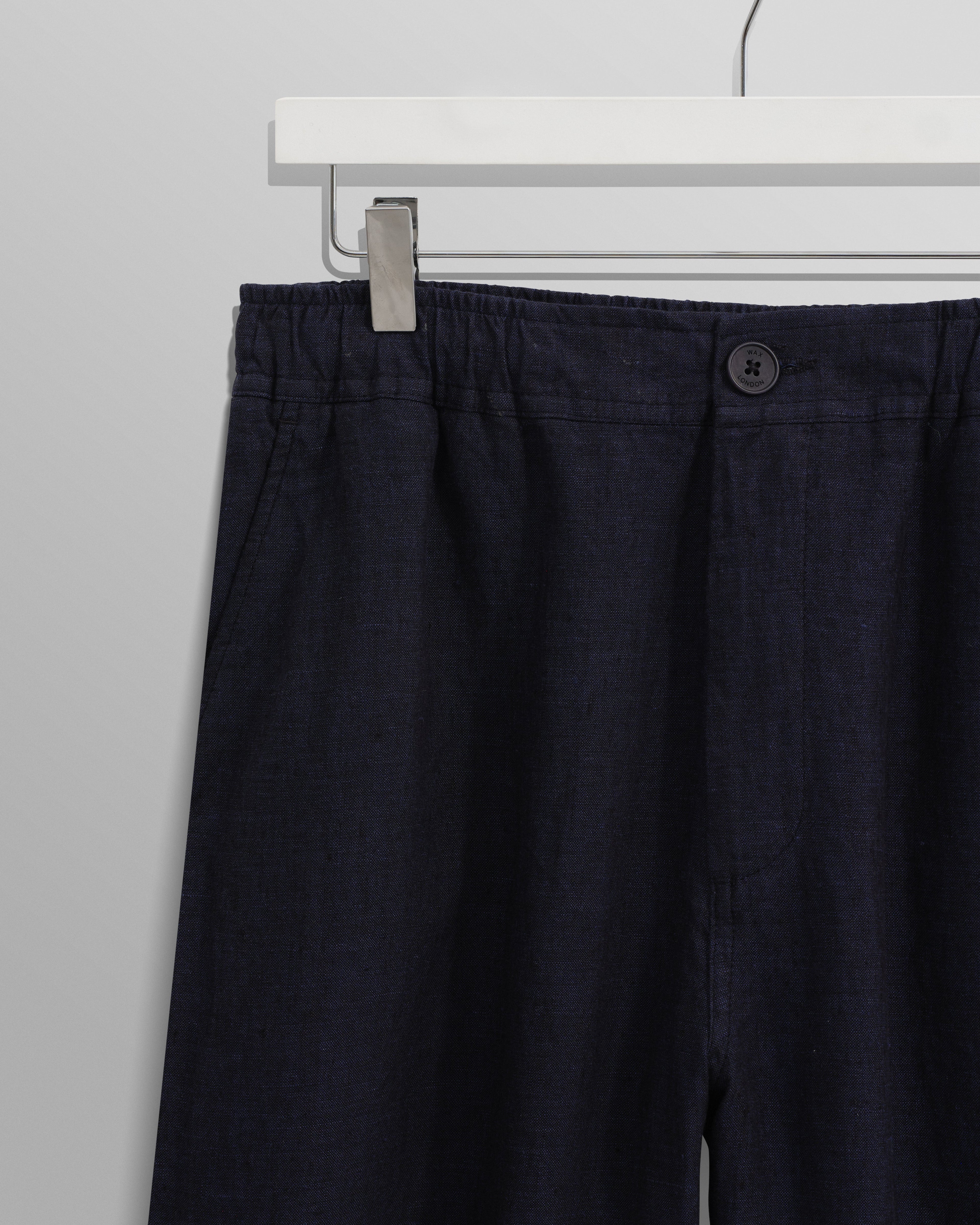 Kurt - Navy Two-Tone Linen Trousers