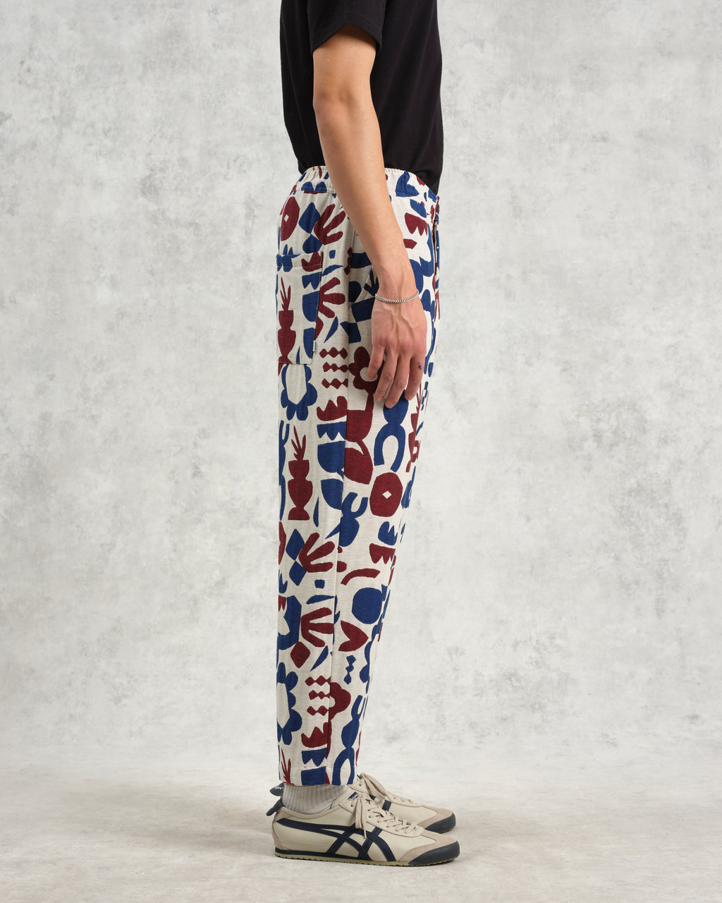 Kurt - Red And Blue Spin Jacquard Trousers