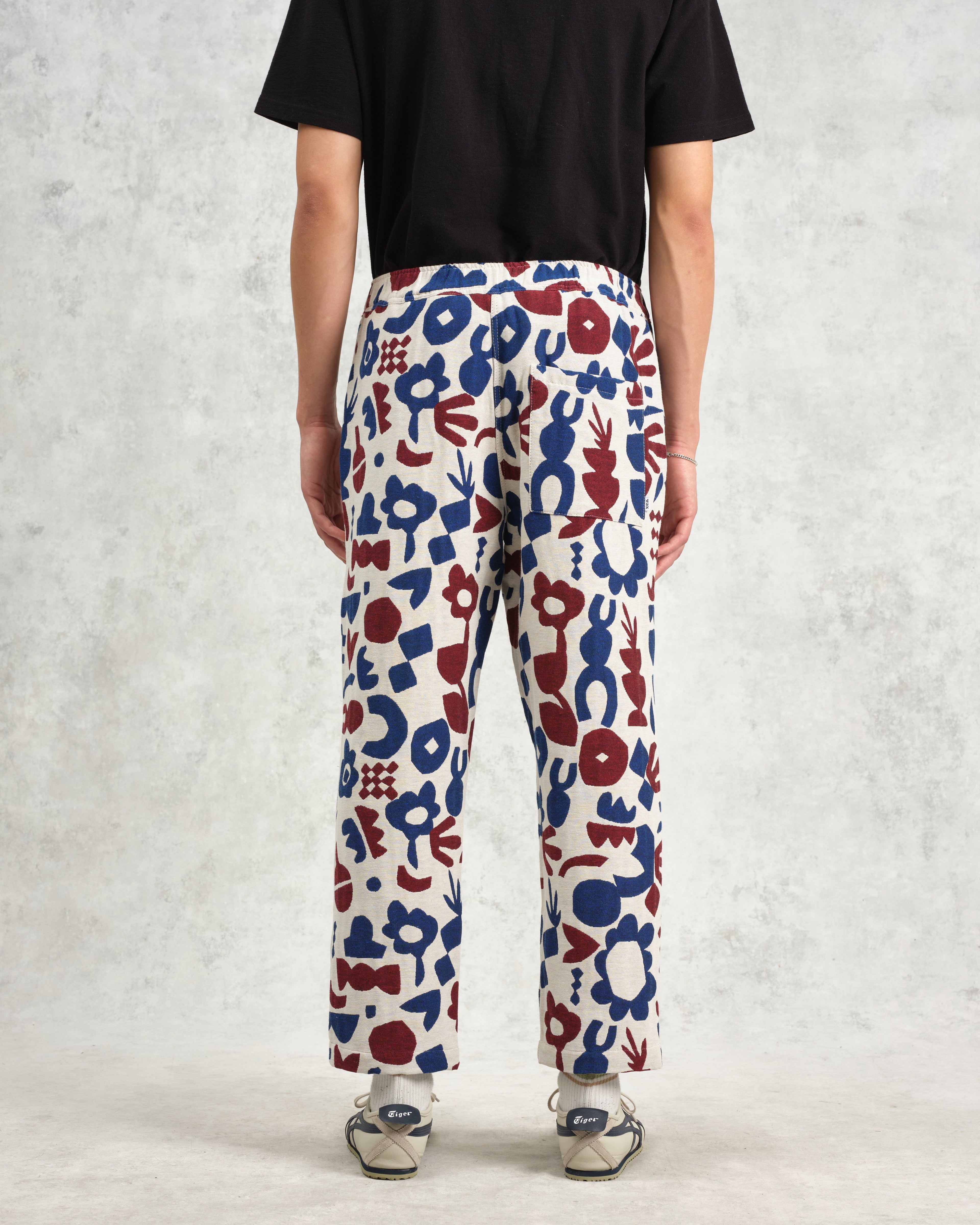 Kurt - Red And Blue Spin Jacquard Trousers