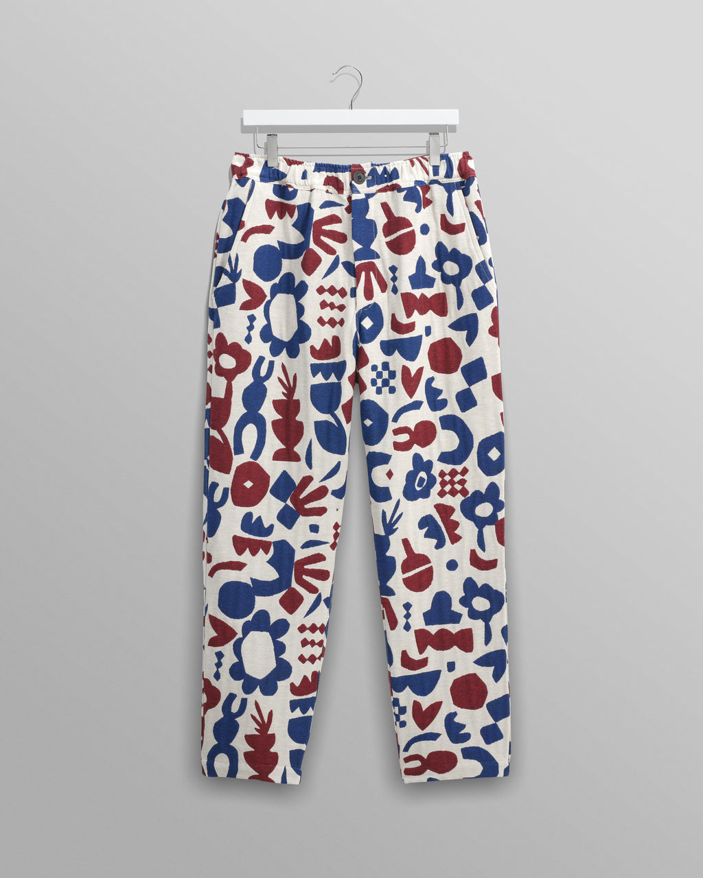 Kurt - Red And Blue Spin Jacquard Trousers