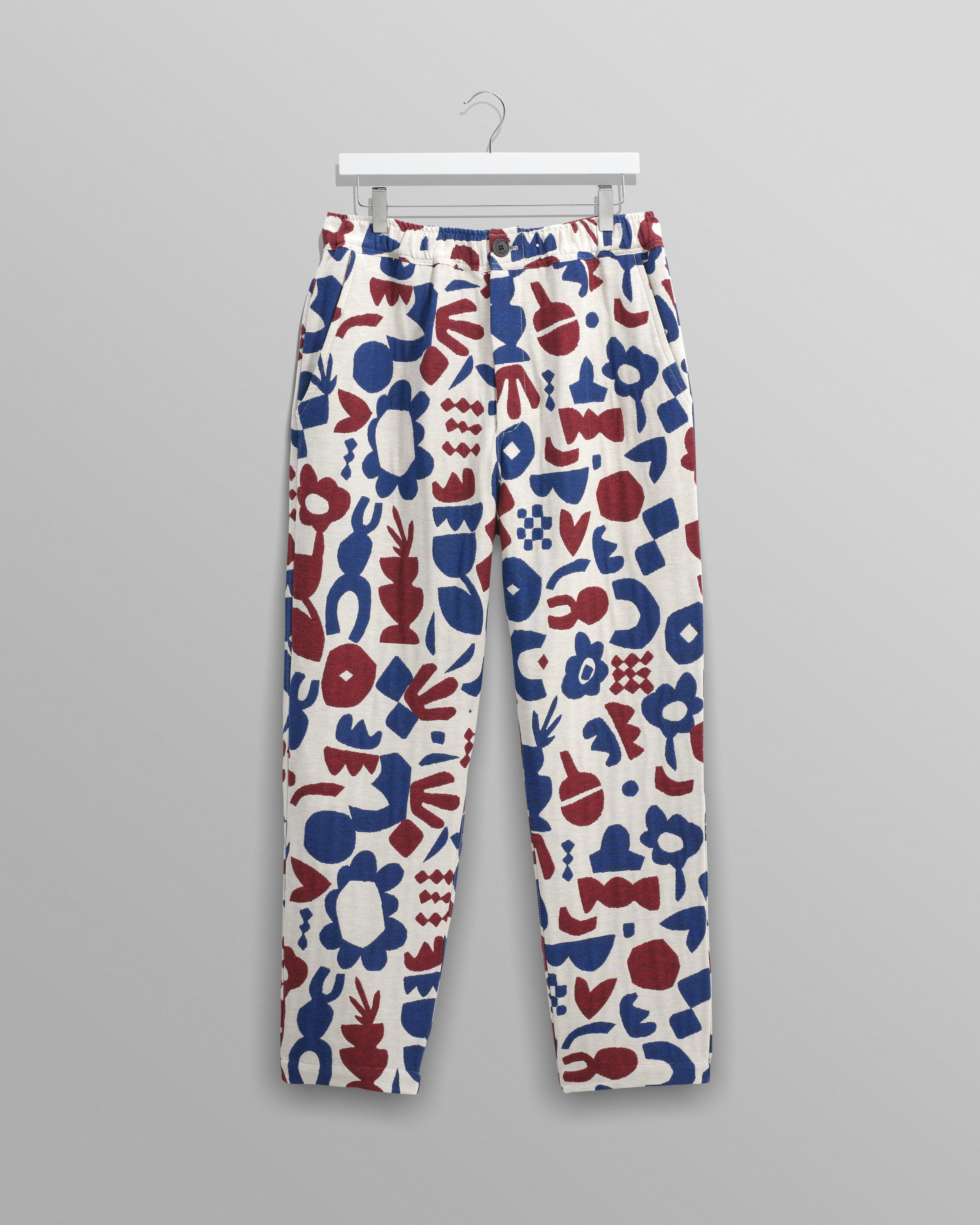 Kurt - Red And Blue Spin Jacquard Trousers