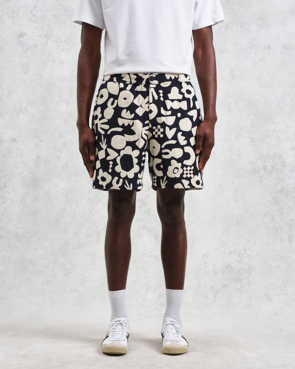 Kurt - Navy And Ecru Spin Jacquard Shorts