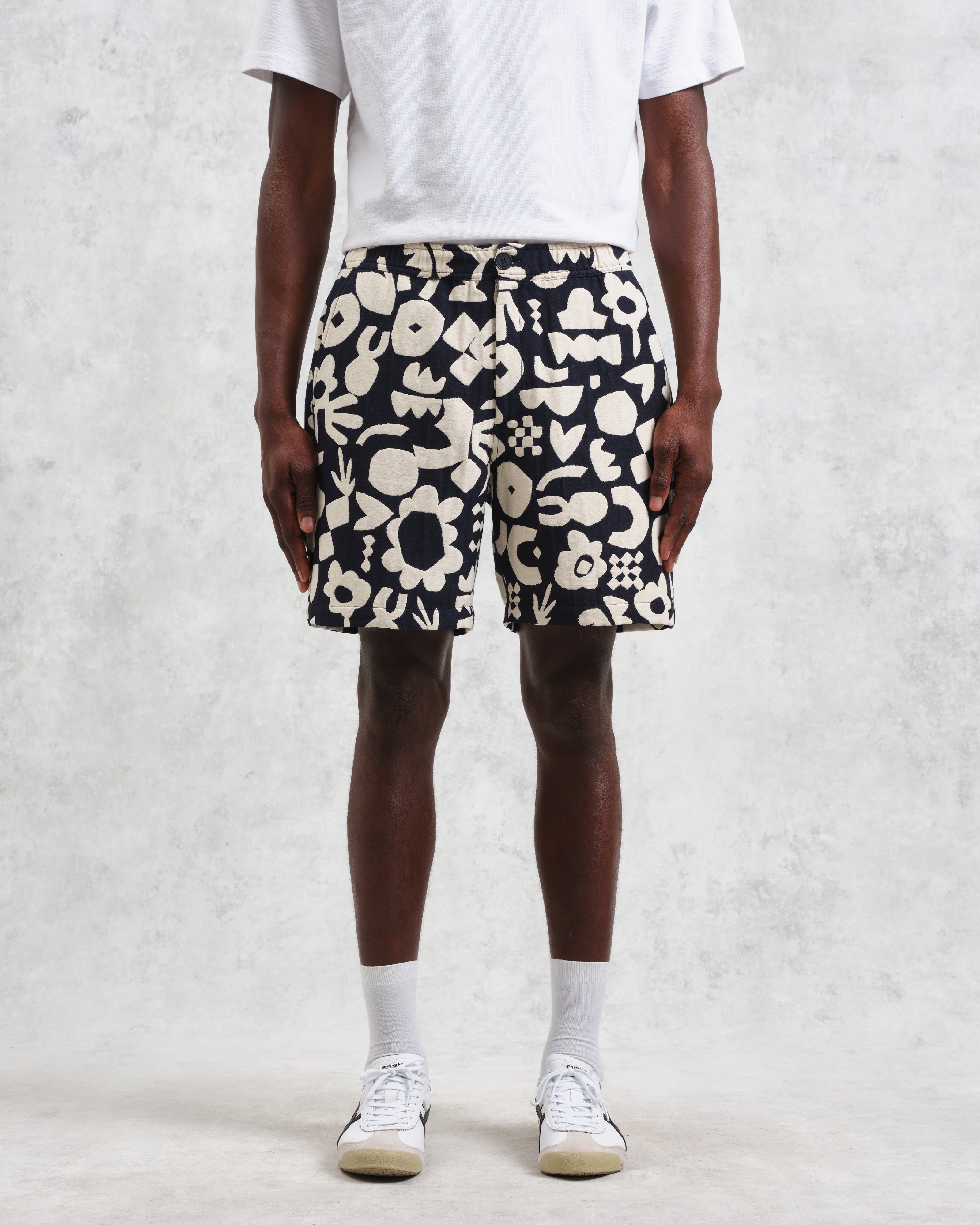 Kurt - Navy And Ecru Spin Jacquard Shorts