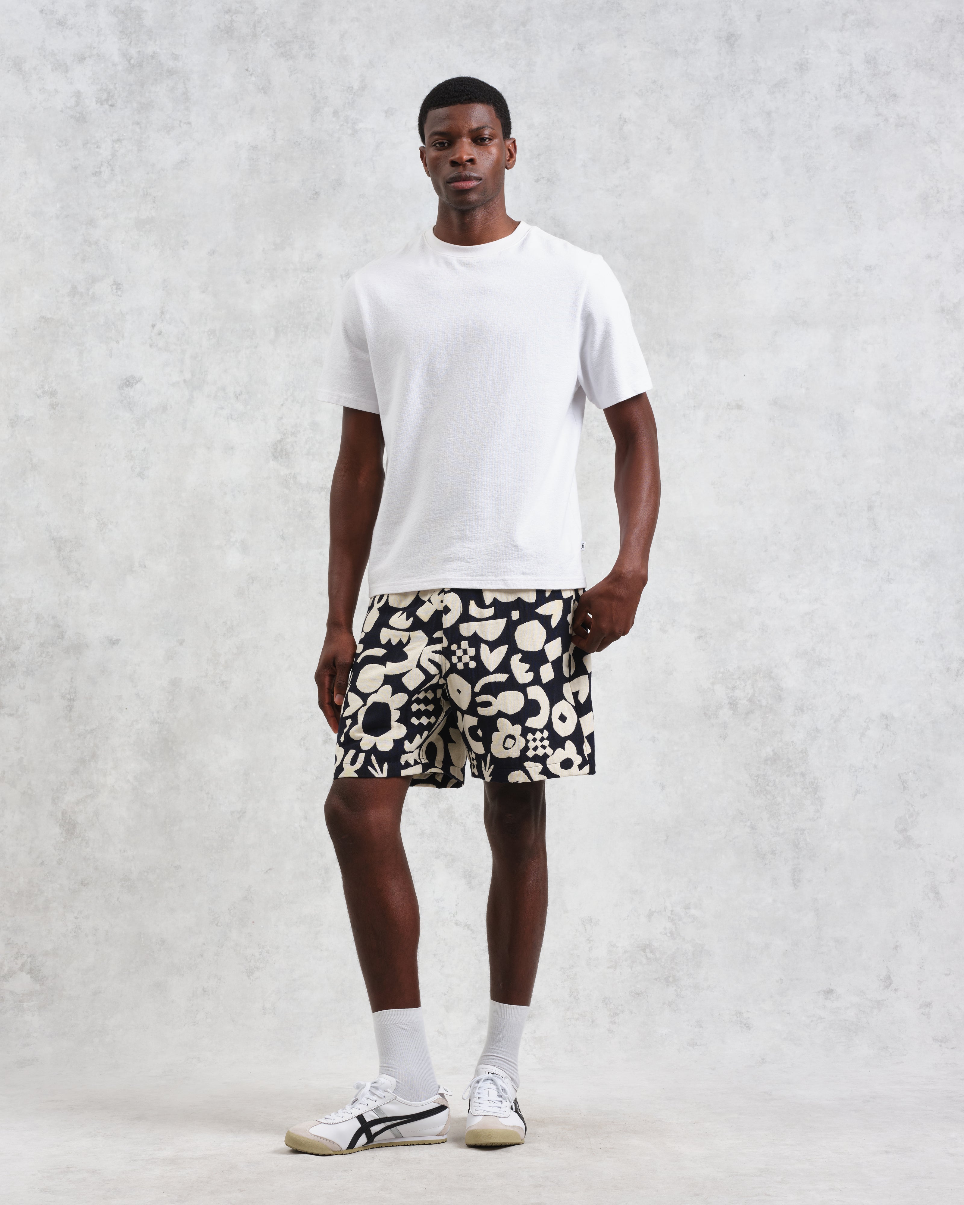 Kurt - Navy And Ecru Spin Jacquard Shorts