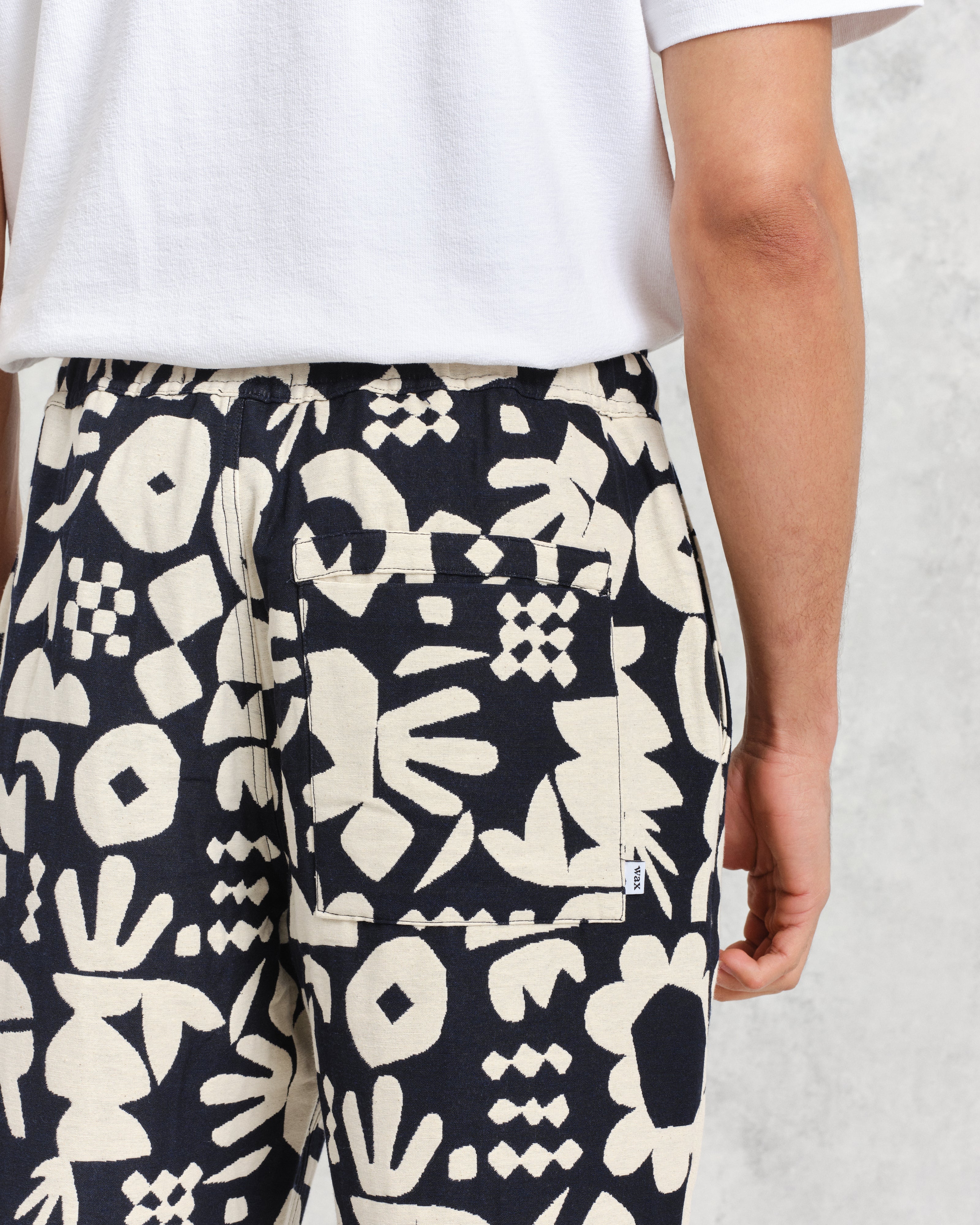 Kurt - Navy And Ecru Spin Jacquard Trousers
