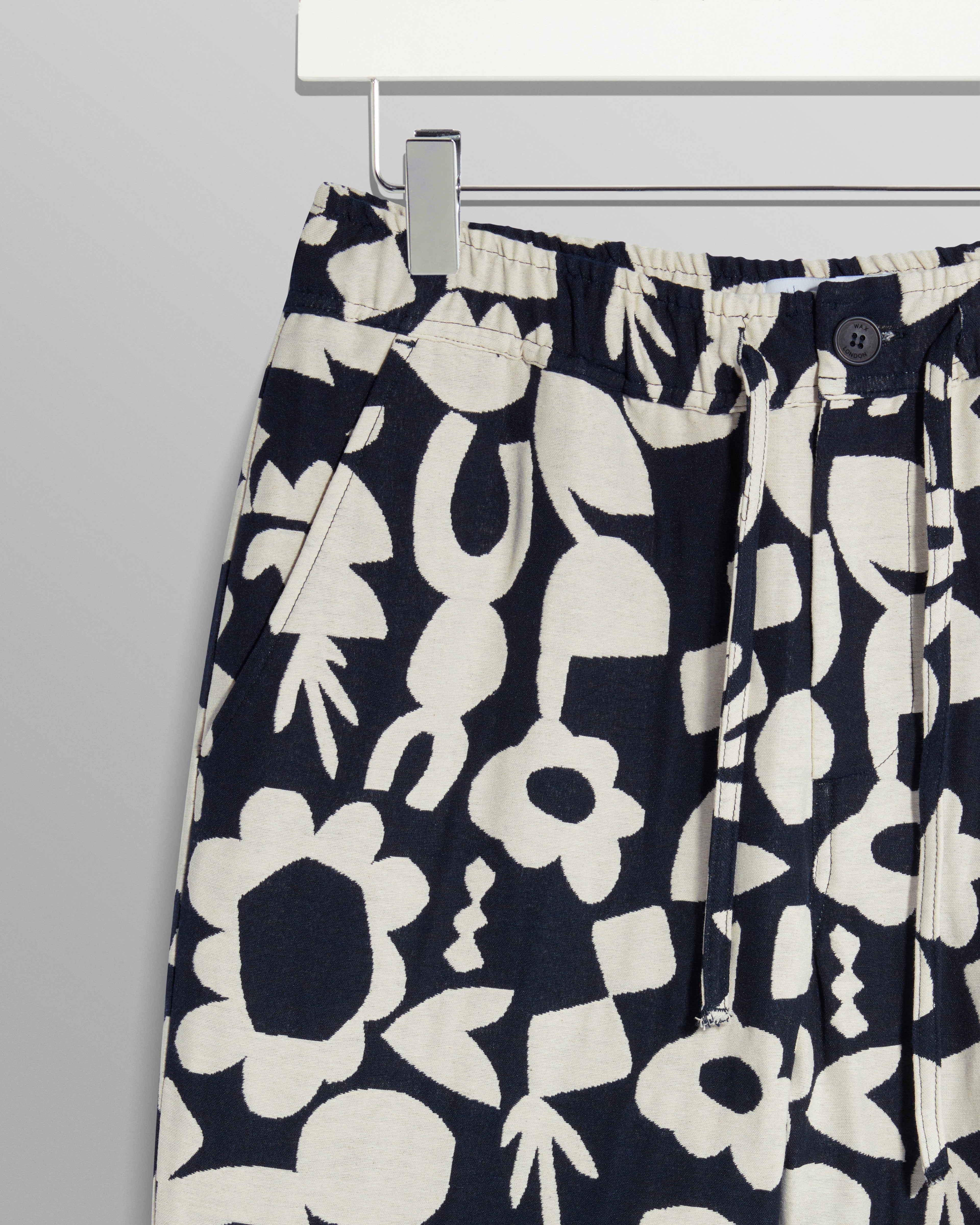 Kurt - Navy And Ecru Spin Jacquard Trousers
