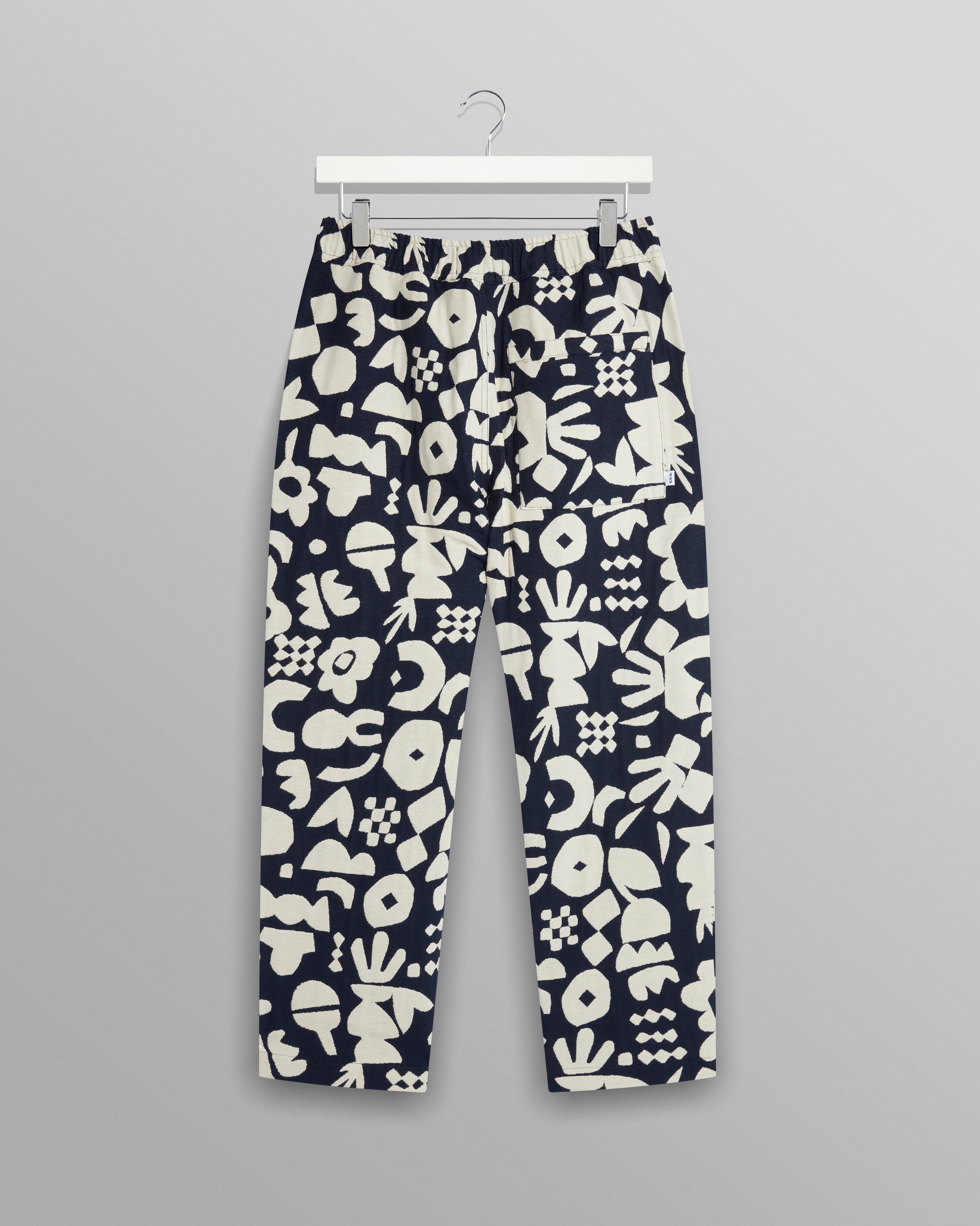 Kurt - Navy And Ecru Spin Jacquard Trousers
