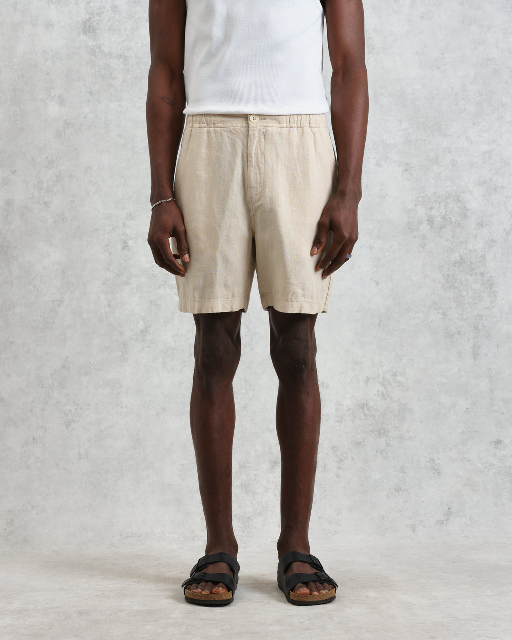 Kurt - Washed Beige Linen Shorts