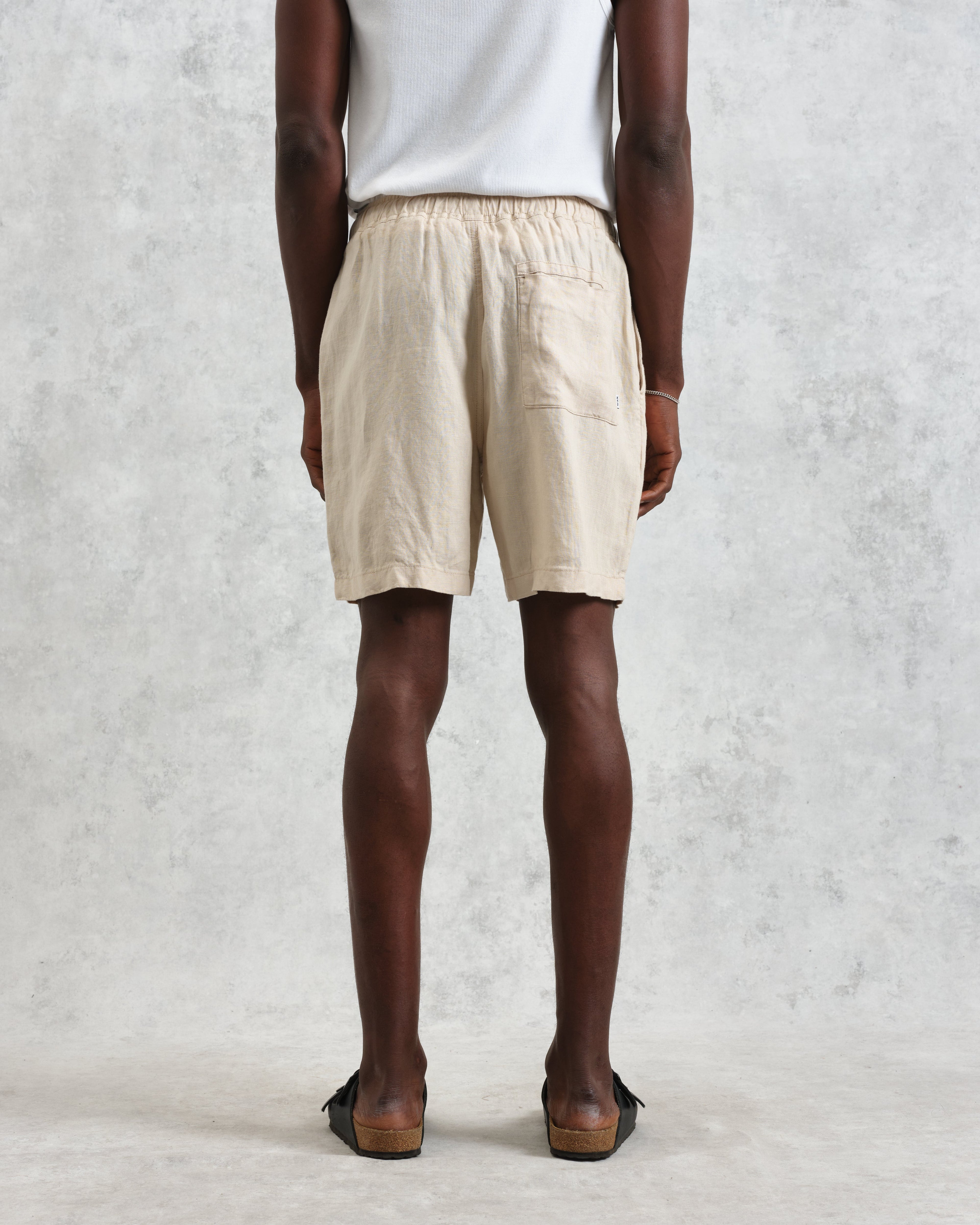 Kurt - Washed Beige Linen Shorts