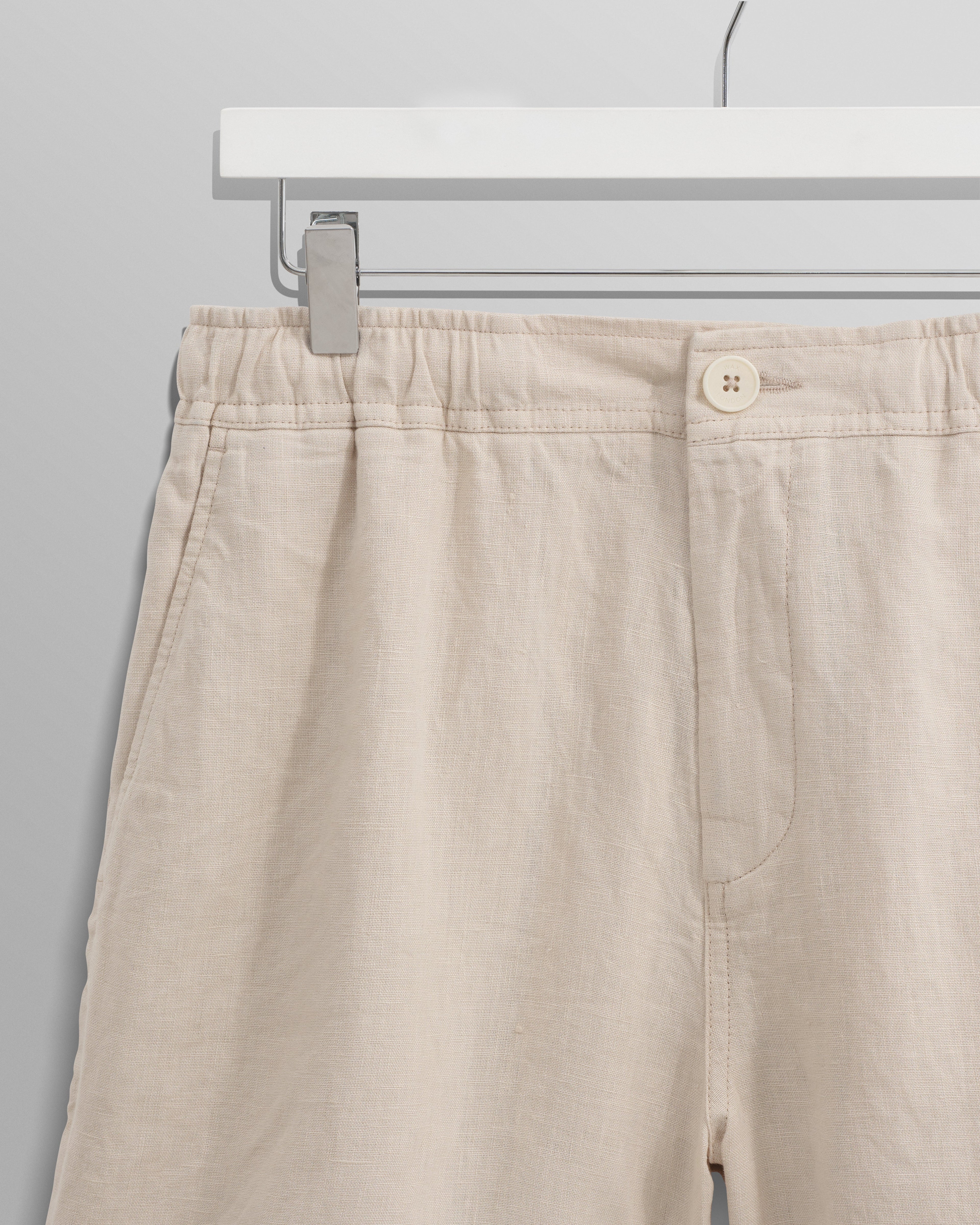 Kurt - Washed Beige Linen Shorts