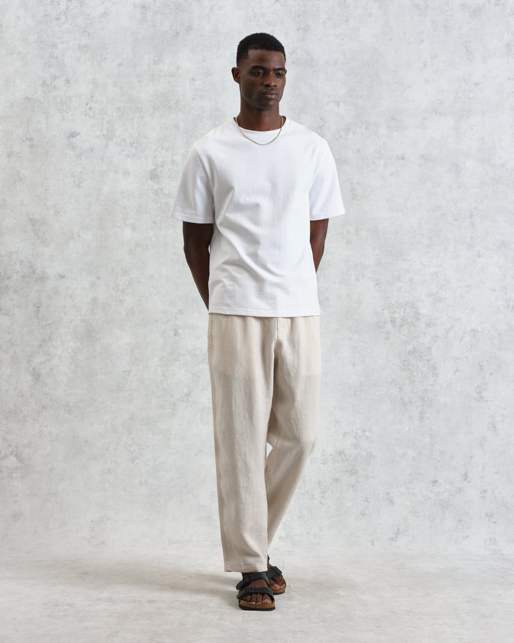 Kurt - Washed Beige Linen Trousers