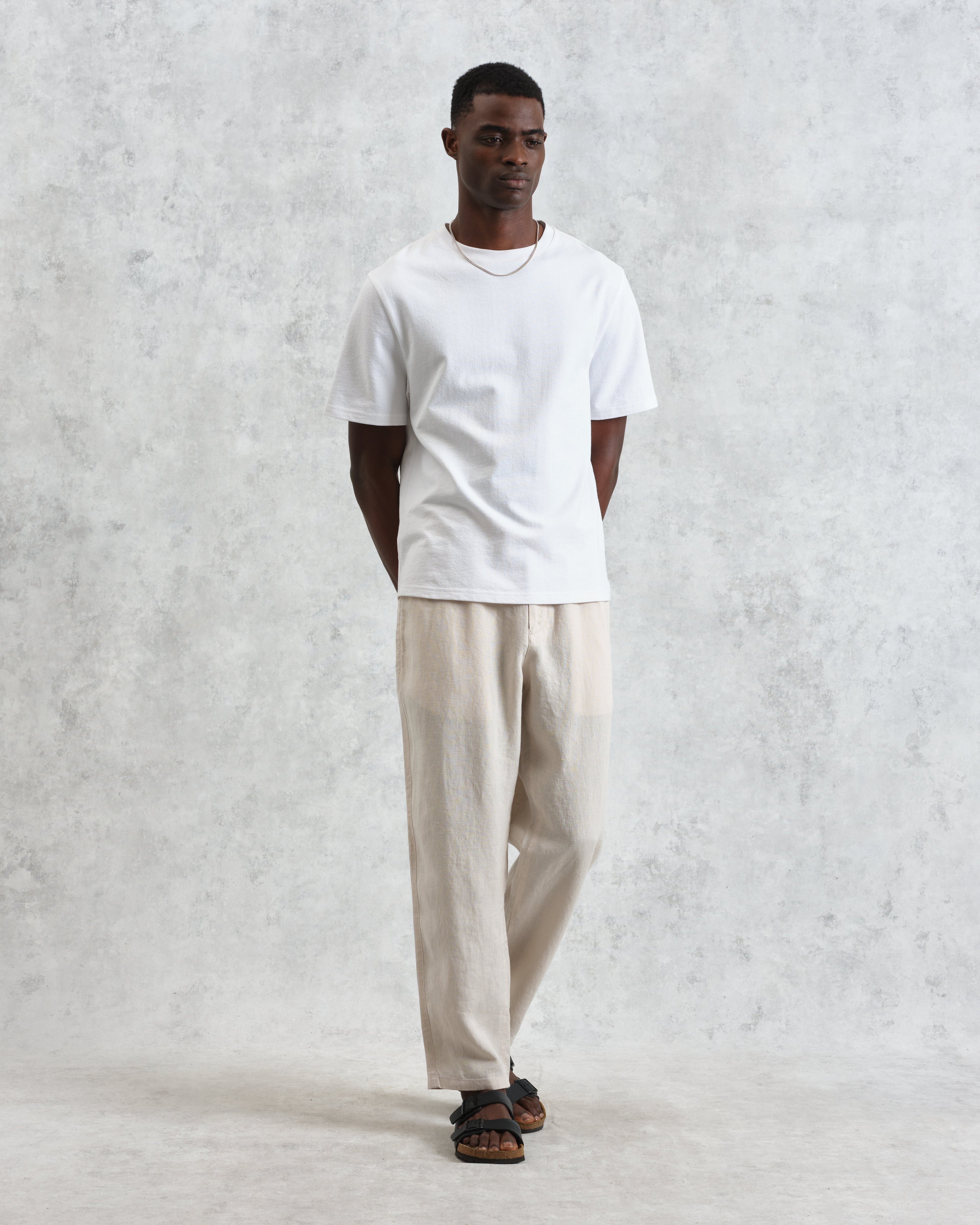 Kurt - Washed Beige Linen Trousers