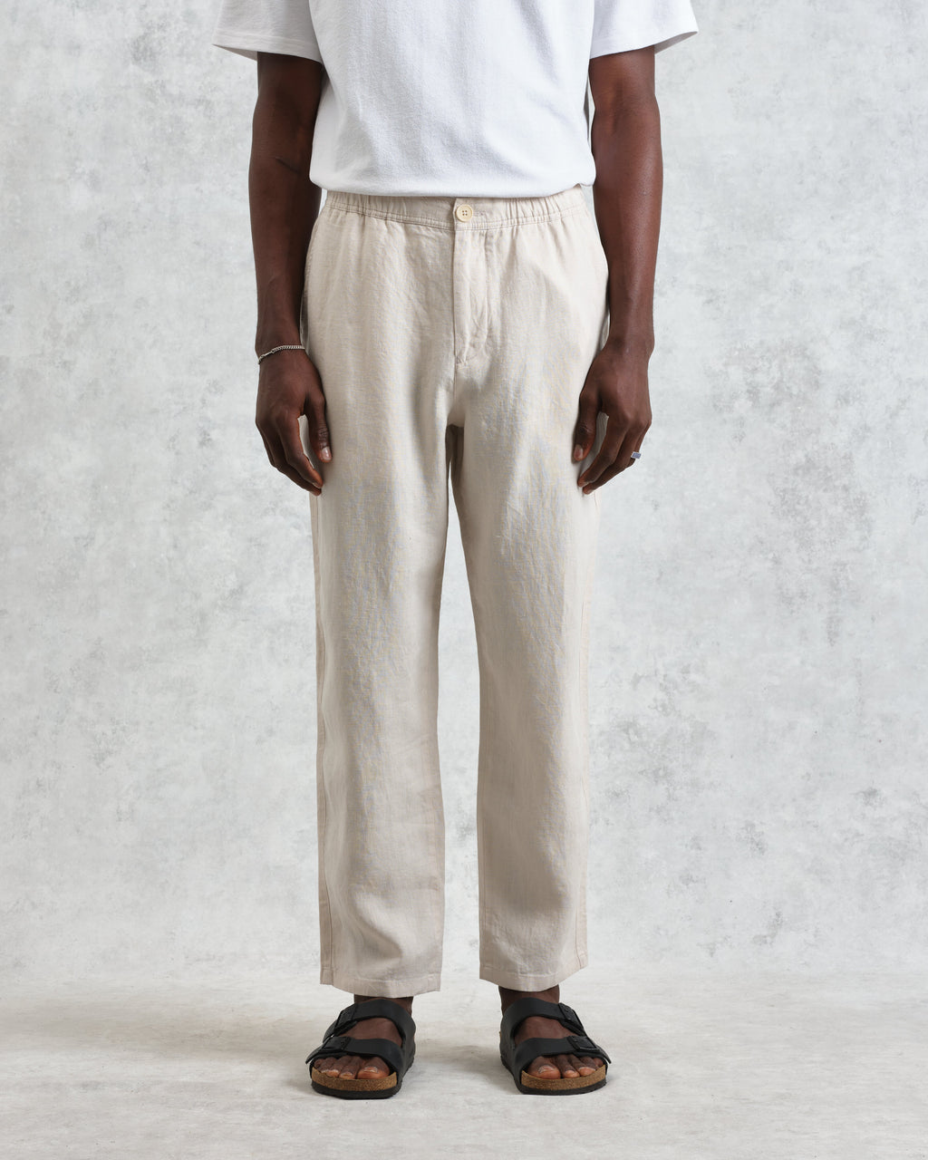 Kurt - Washed Beige Linen Trousers