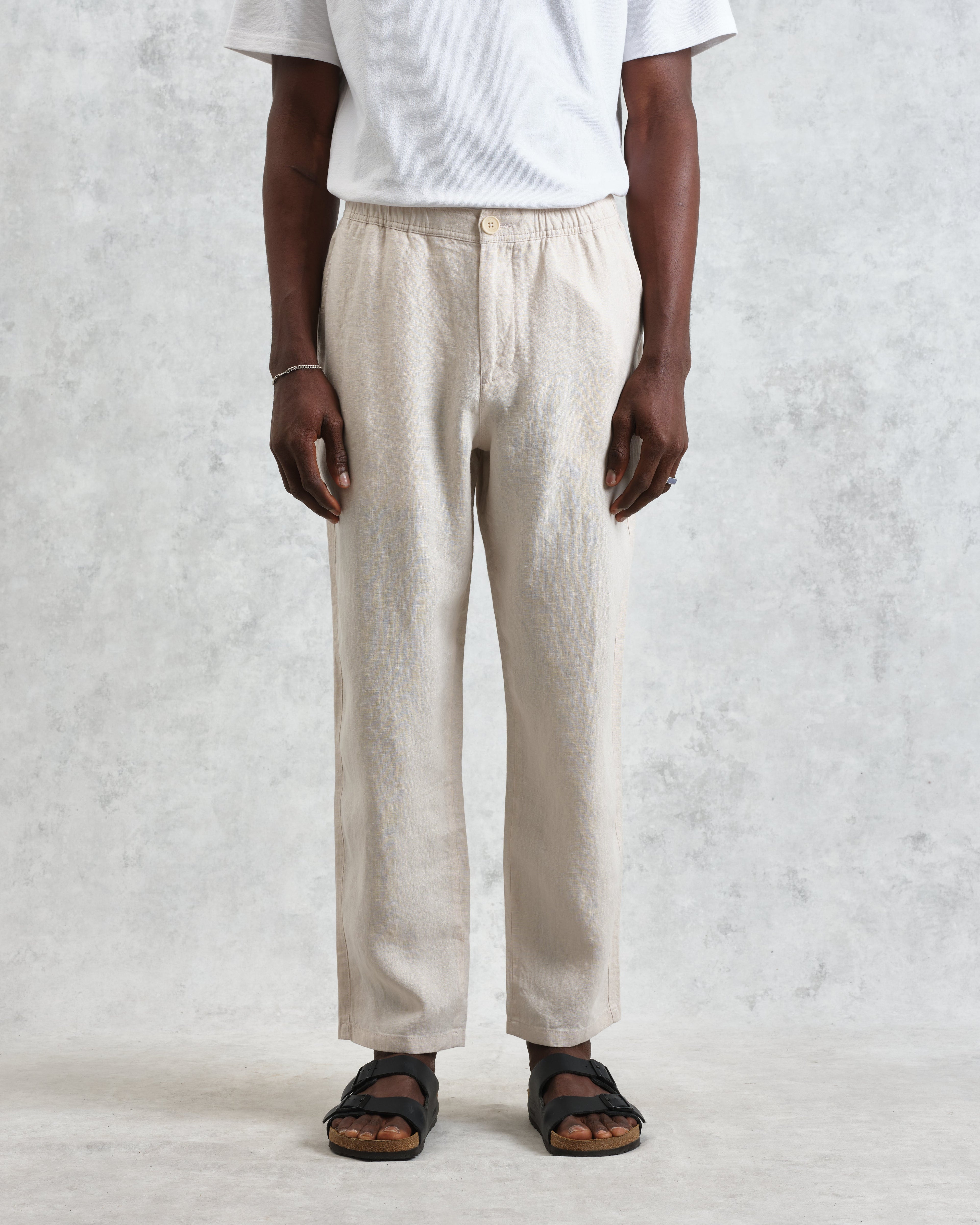 Kurt - Washed Beige Linen Trousers