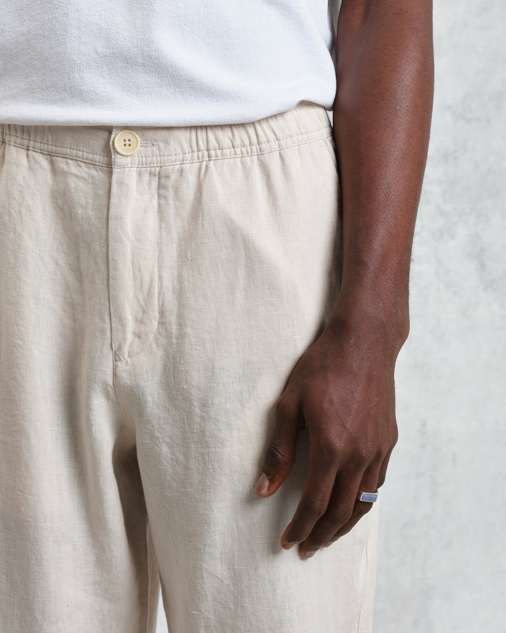 Kurt - Washed Beige Linen Trousers