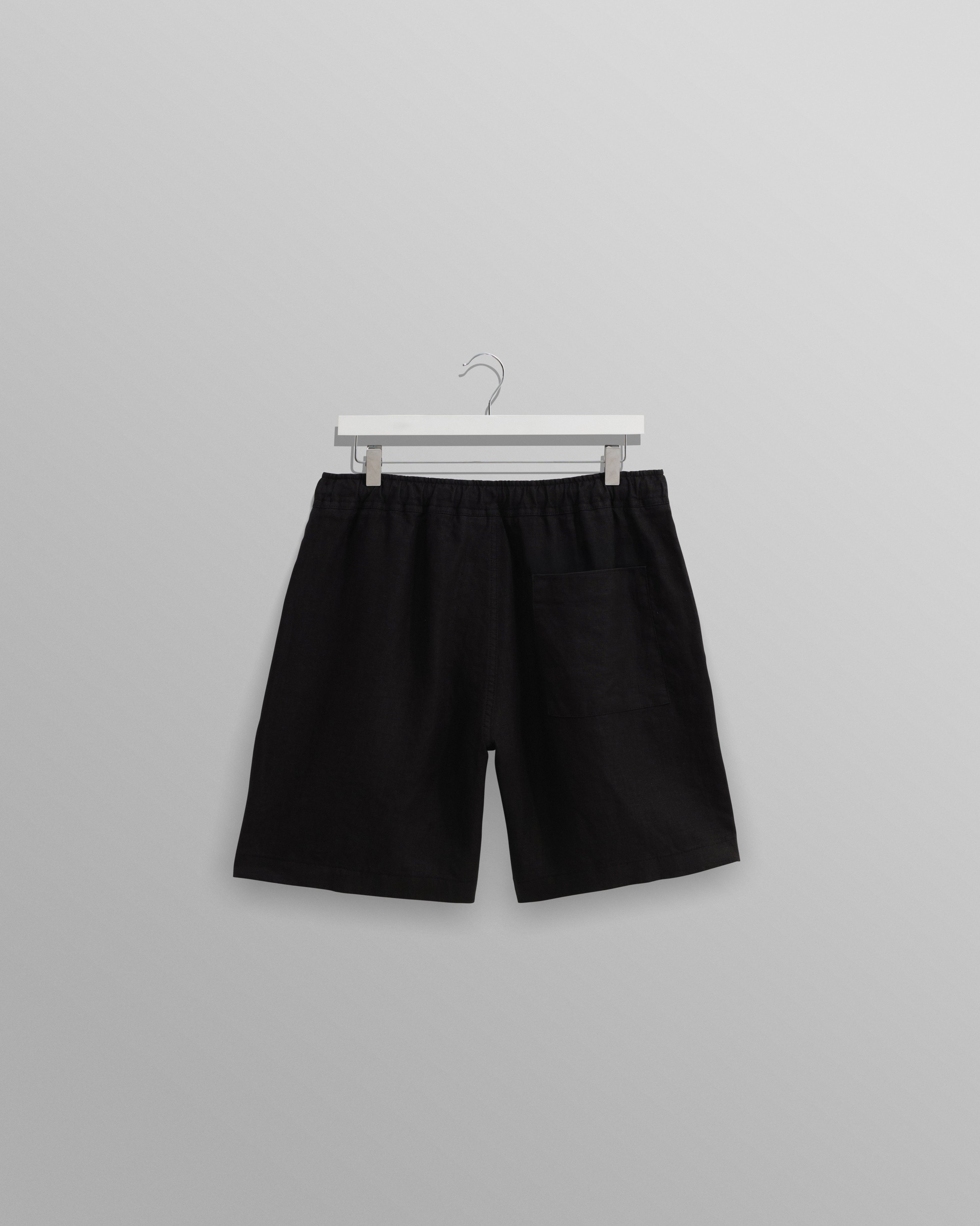 Kurt - Washed Black Linen Shorts
