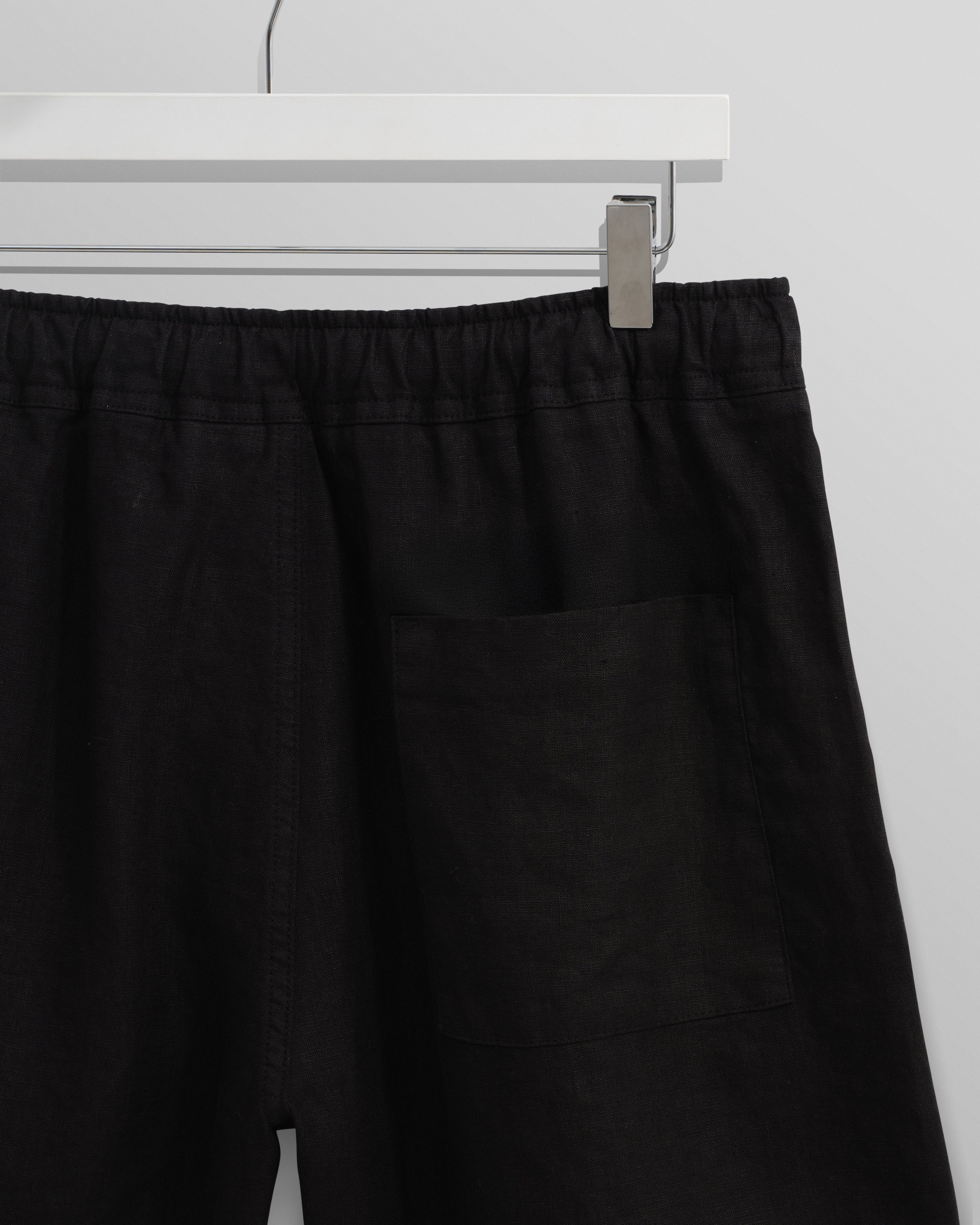 Kurt - Washed Black Linen Shorts