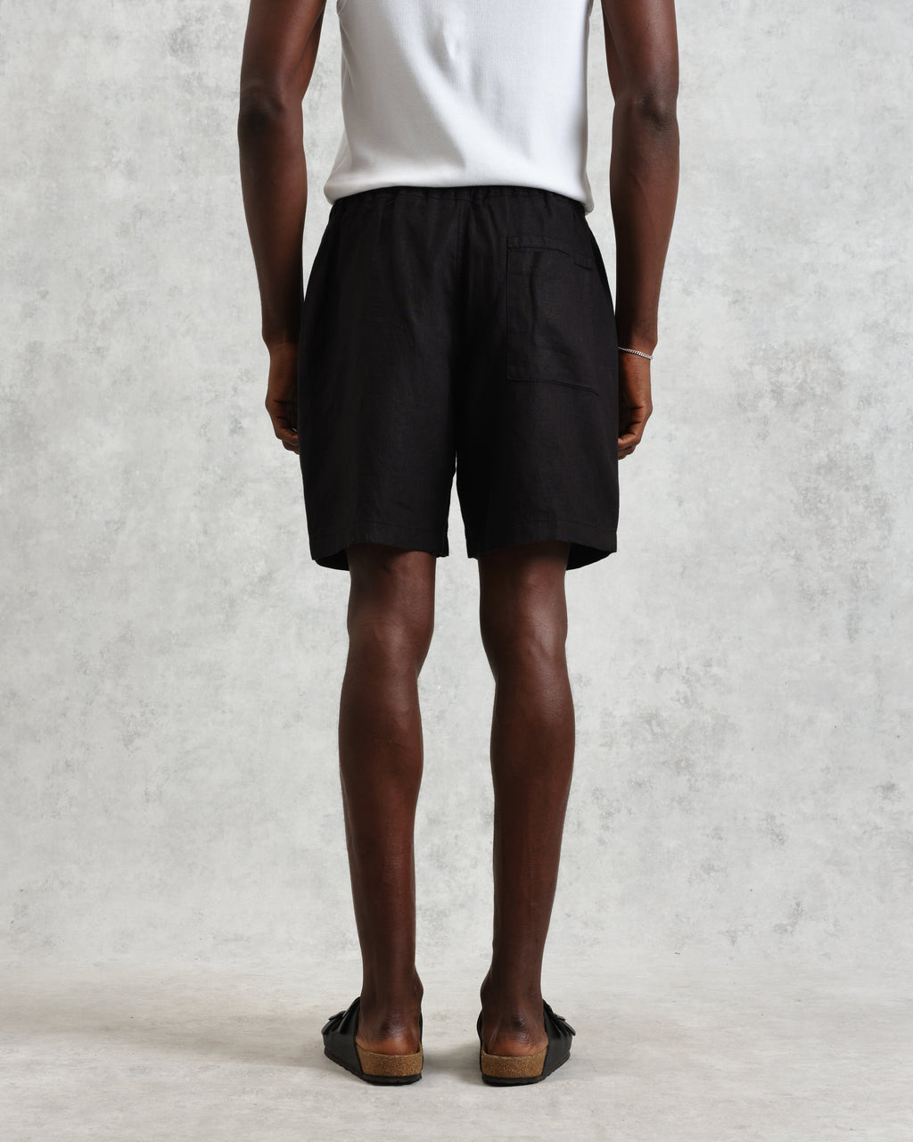 Kurt - Washed Black Linen Shorts