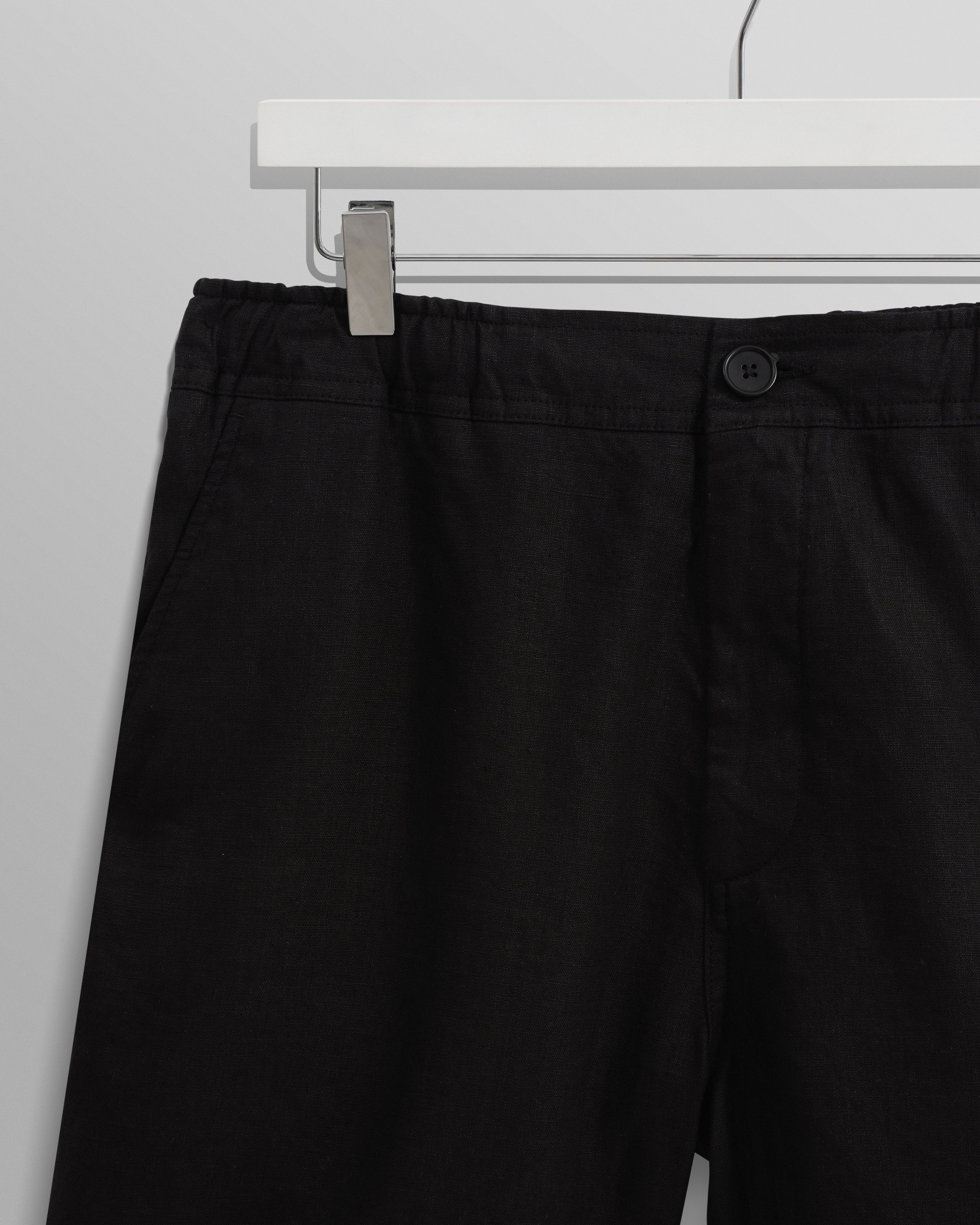 Kurt - Washed Black Linen Shorts