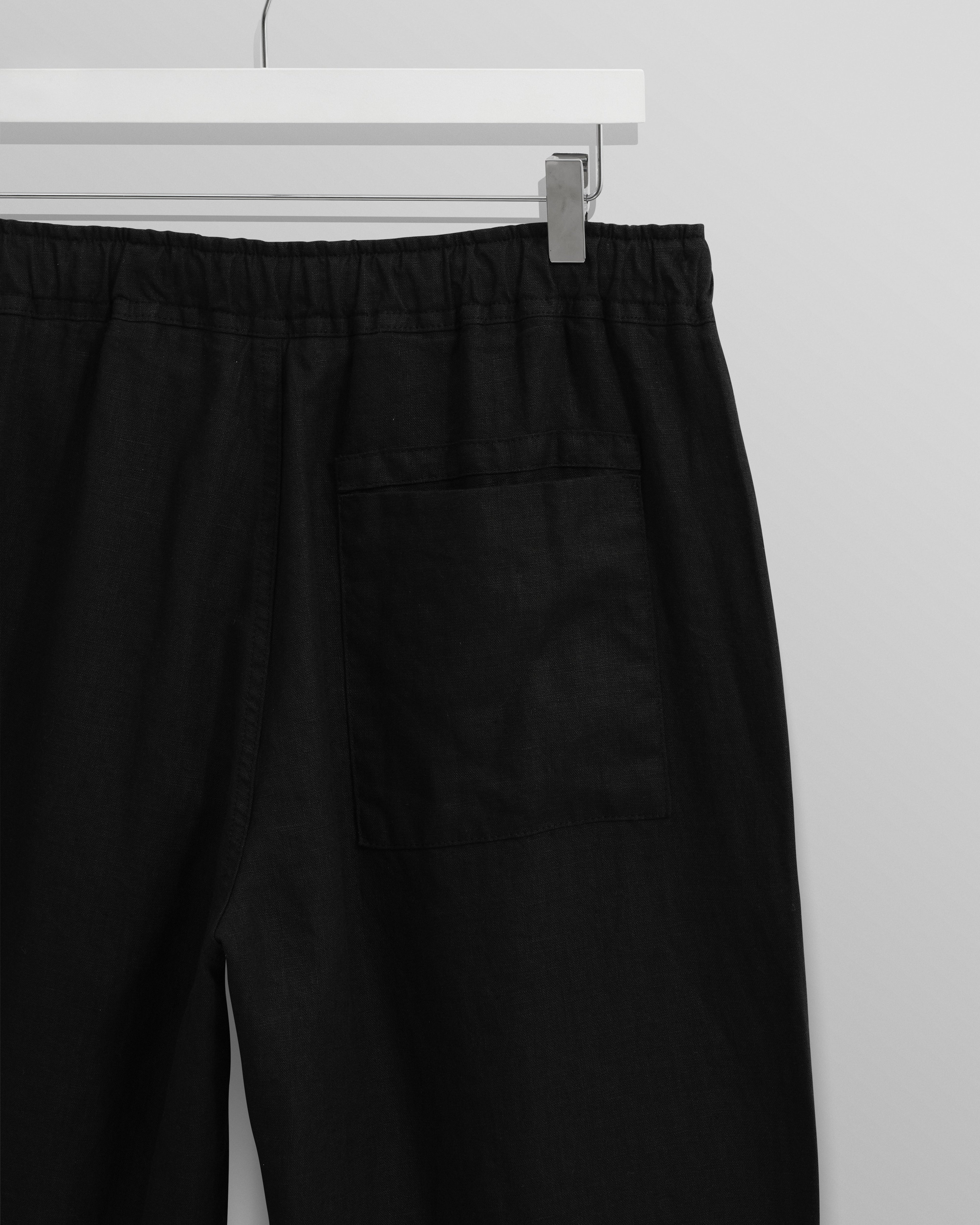 Kurt - Washed Black Linen Trousers