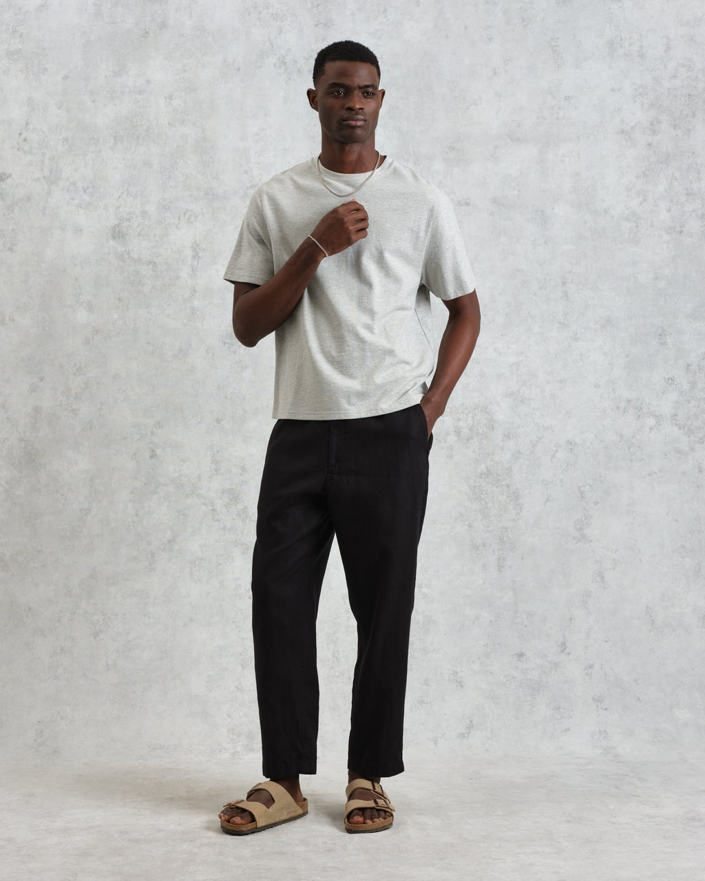 Kurt - Washed Black Linen Trousers