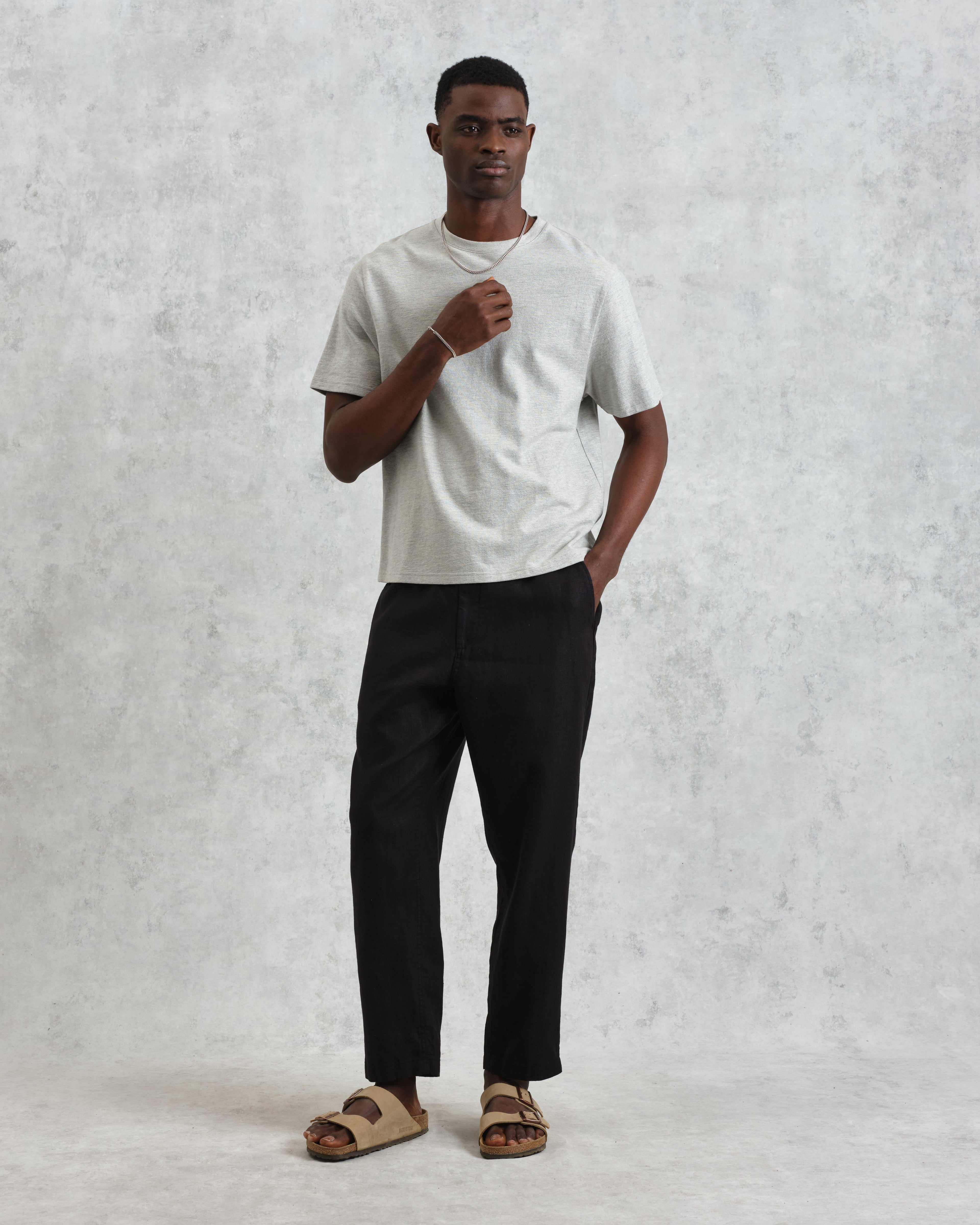Kurt - Washed Black Linen Trousers