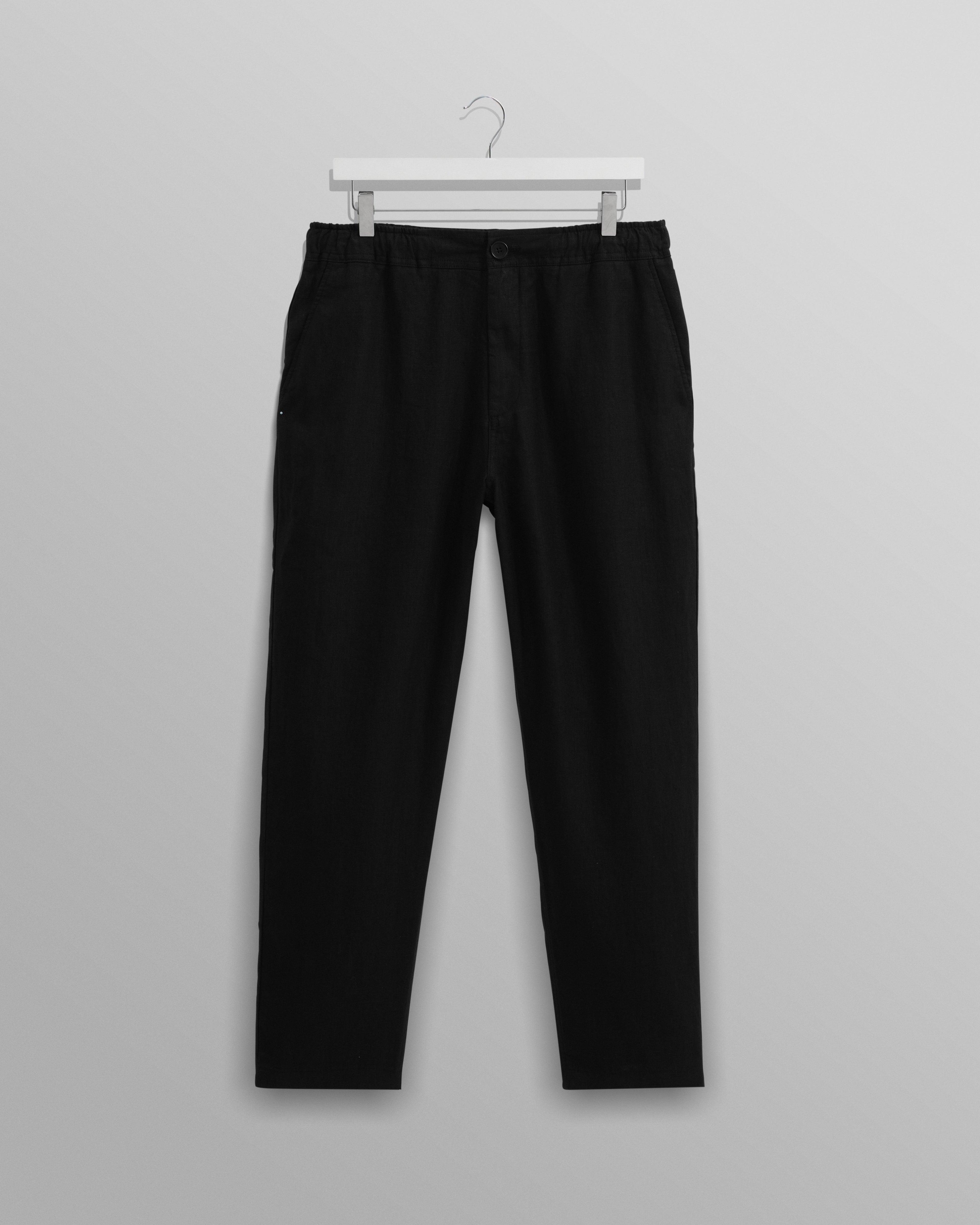 Kurt - Washed Black Linen Trousers