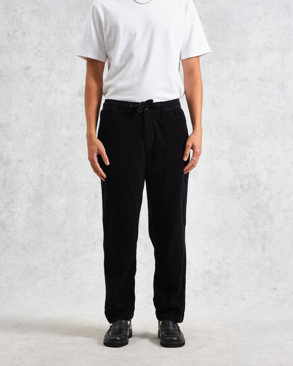 Kyle - Navy Jumbo Corduroy Trousers
