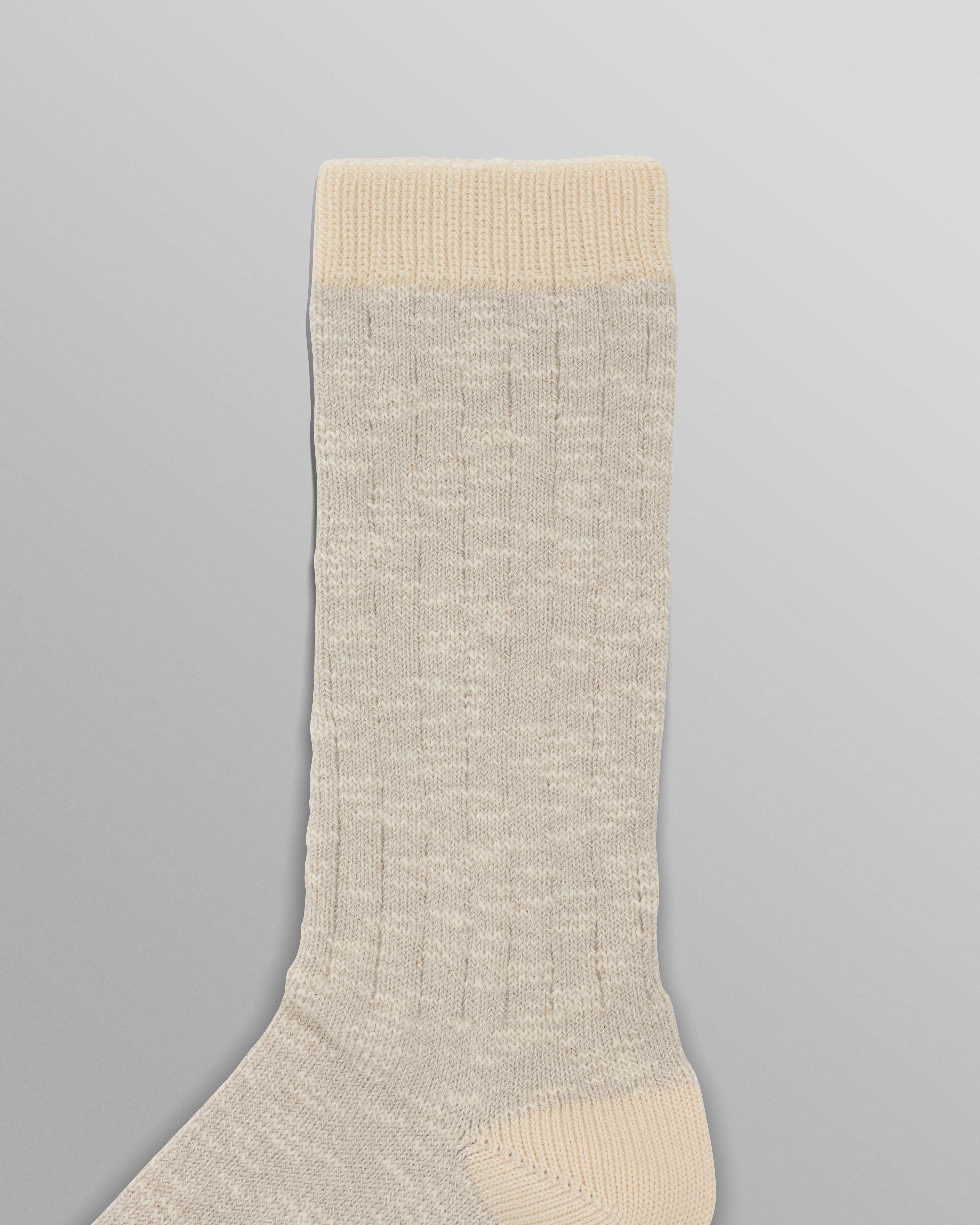 Land - Beige Slub Cotton Socks