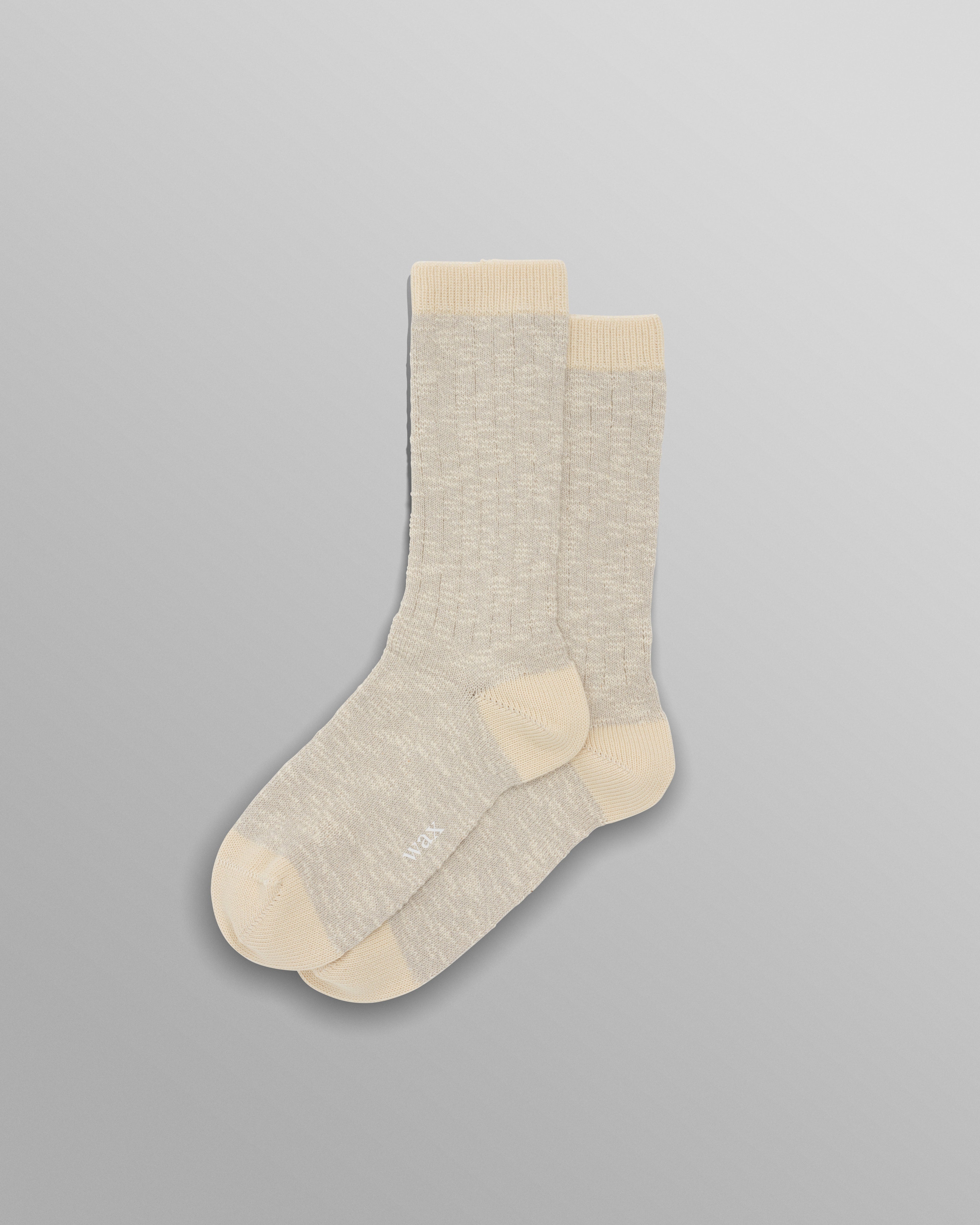 Land - Beige Slub Cotton Socks
