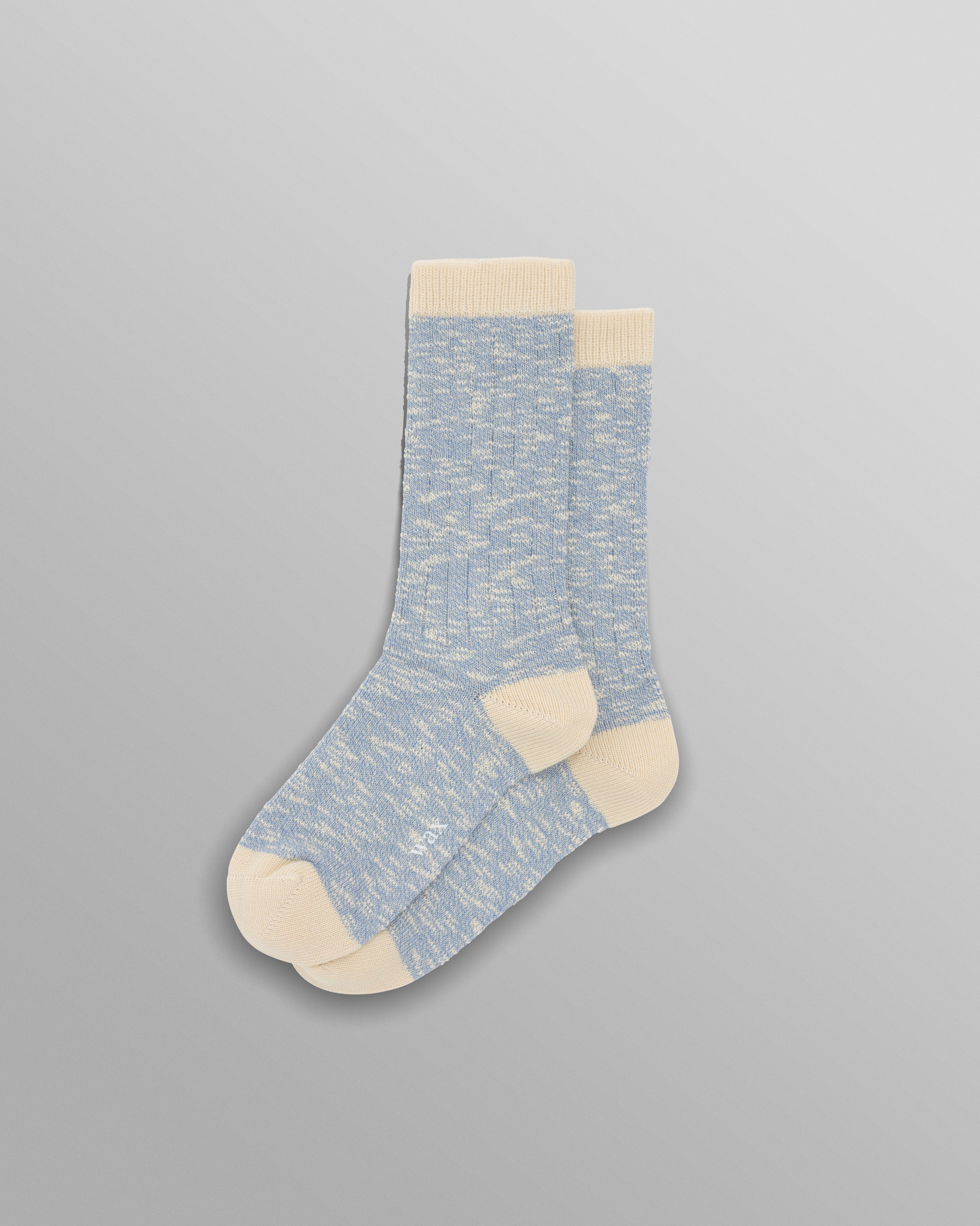 Land - Pale Blue Slub Cotton Socks