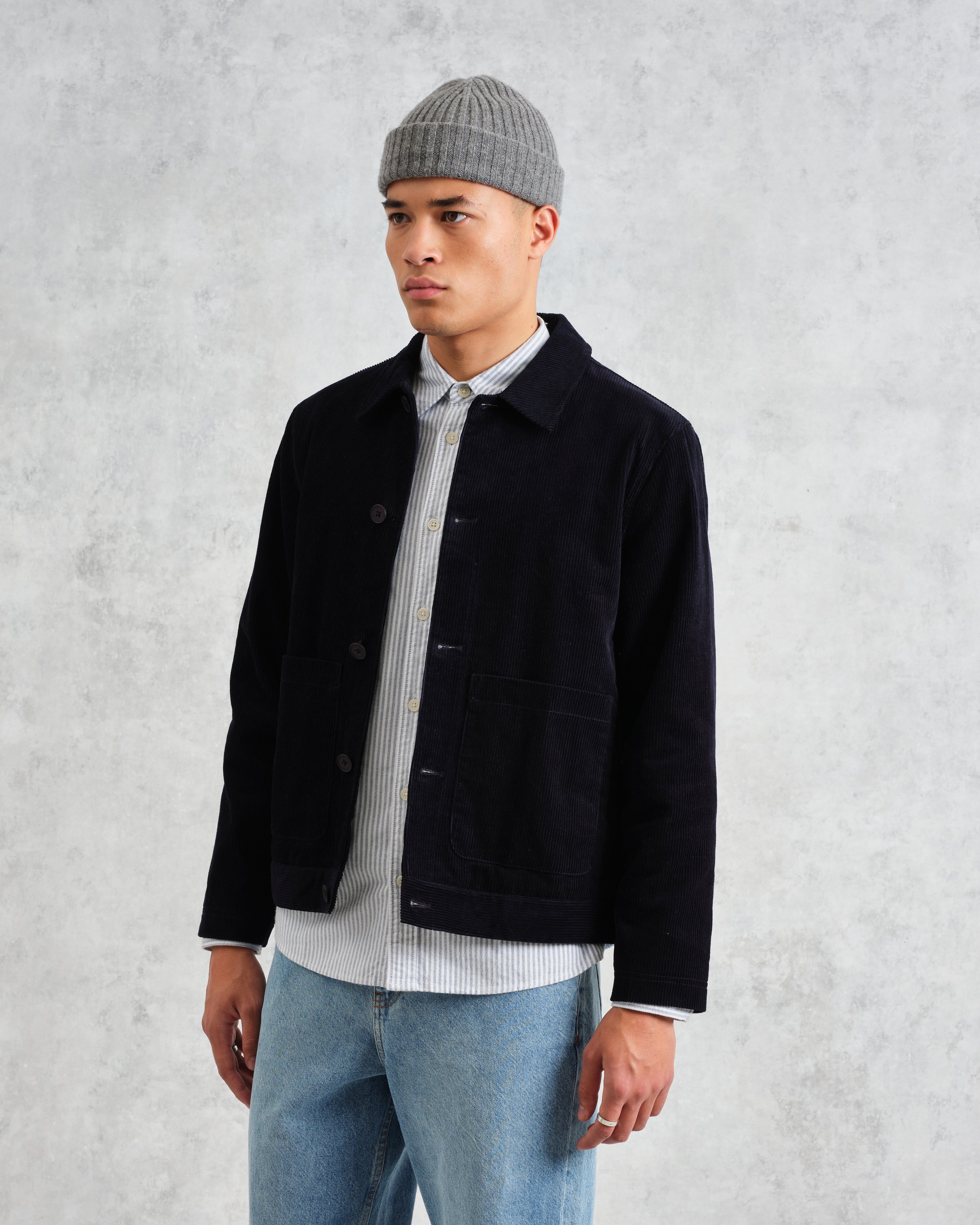 Landmark - Navy Corduroy Chore Jacket