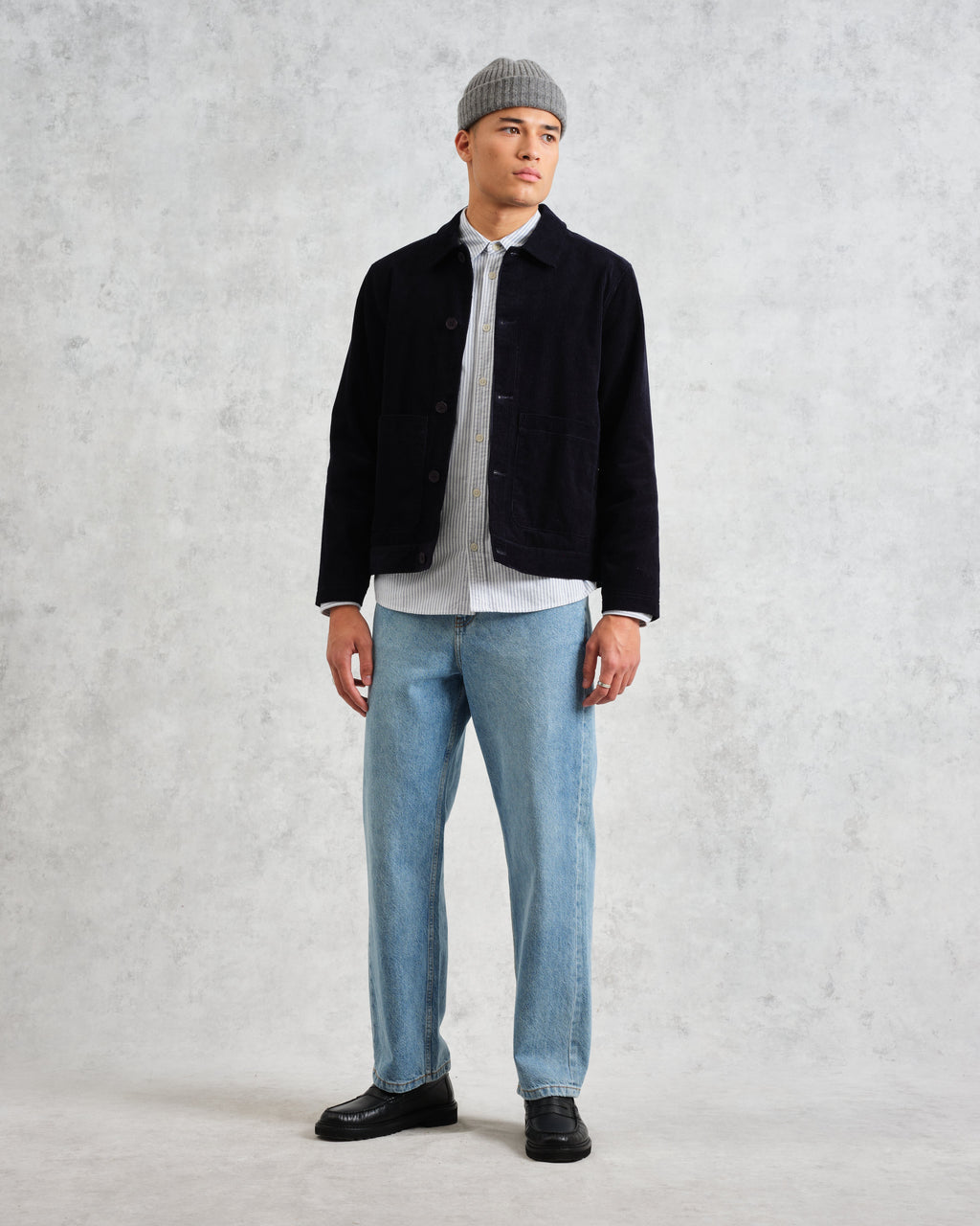 Landmark - Navy Corduroy Chore Jacket