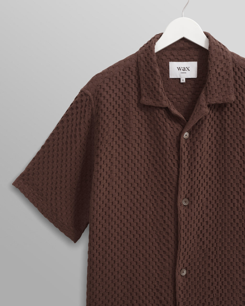 Lido - Brown Dobby Cotton Weave Short-Sleeve Shirt
