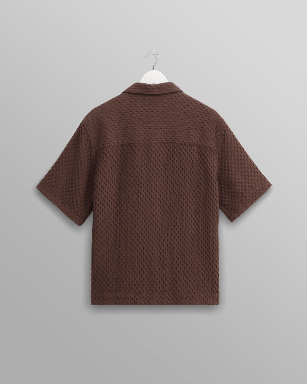 Lido - Brown Dobby Cotton Weave Short-Sleeve Shirt