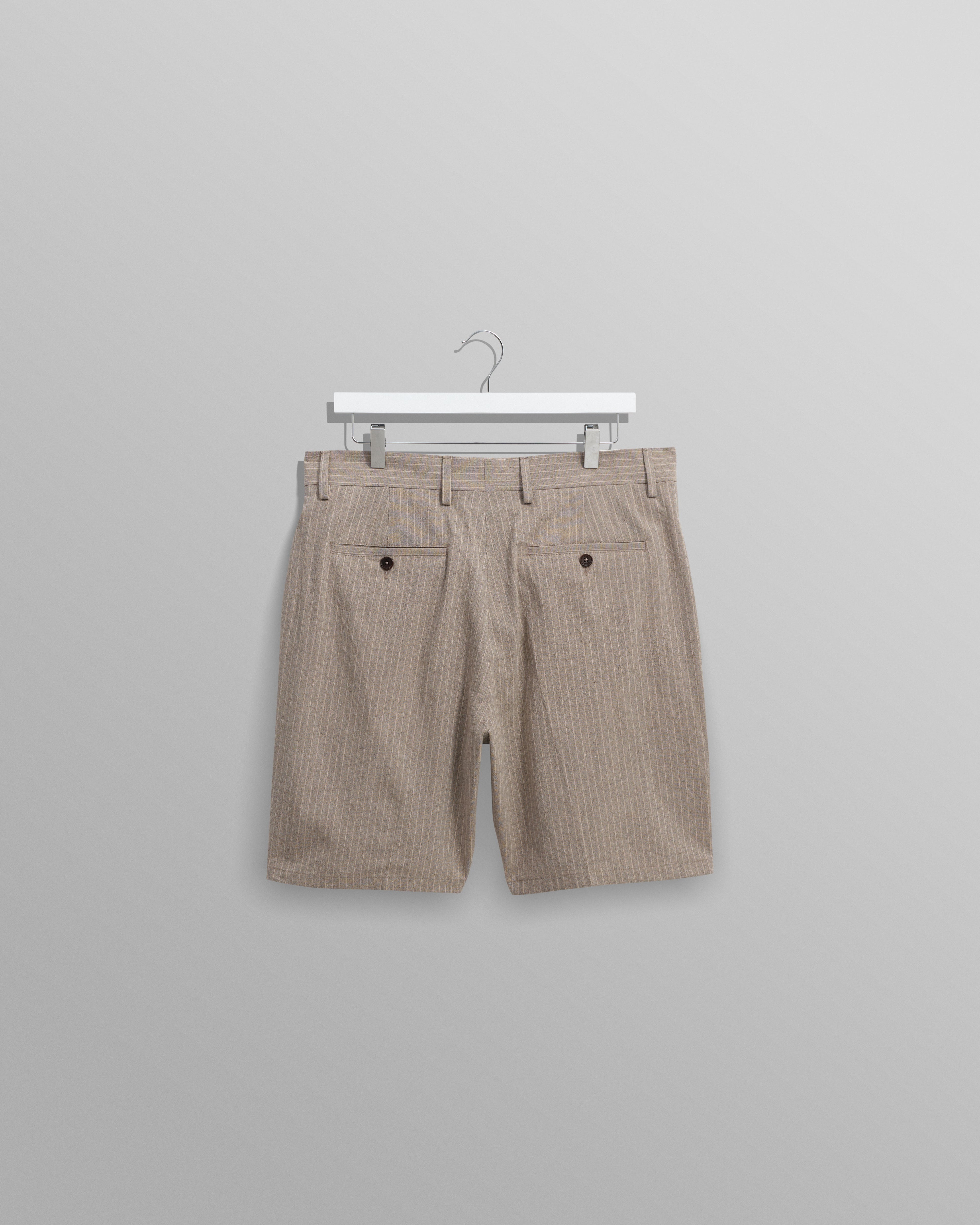 Linton - Natural Chalk Stripe Shorts