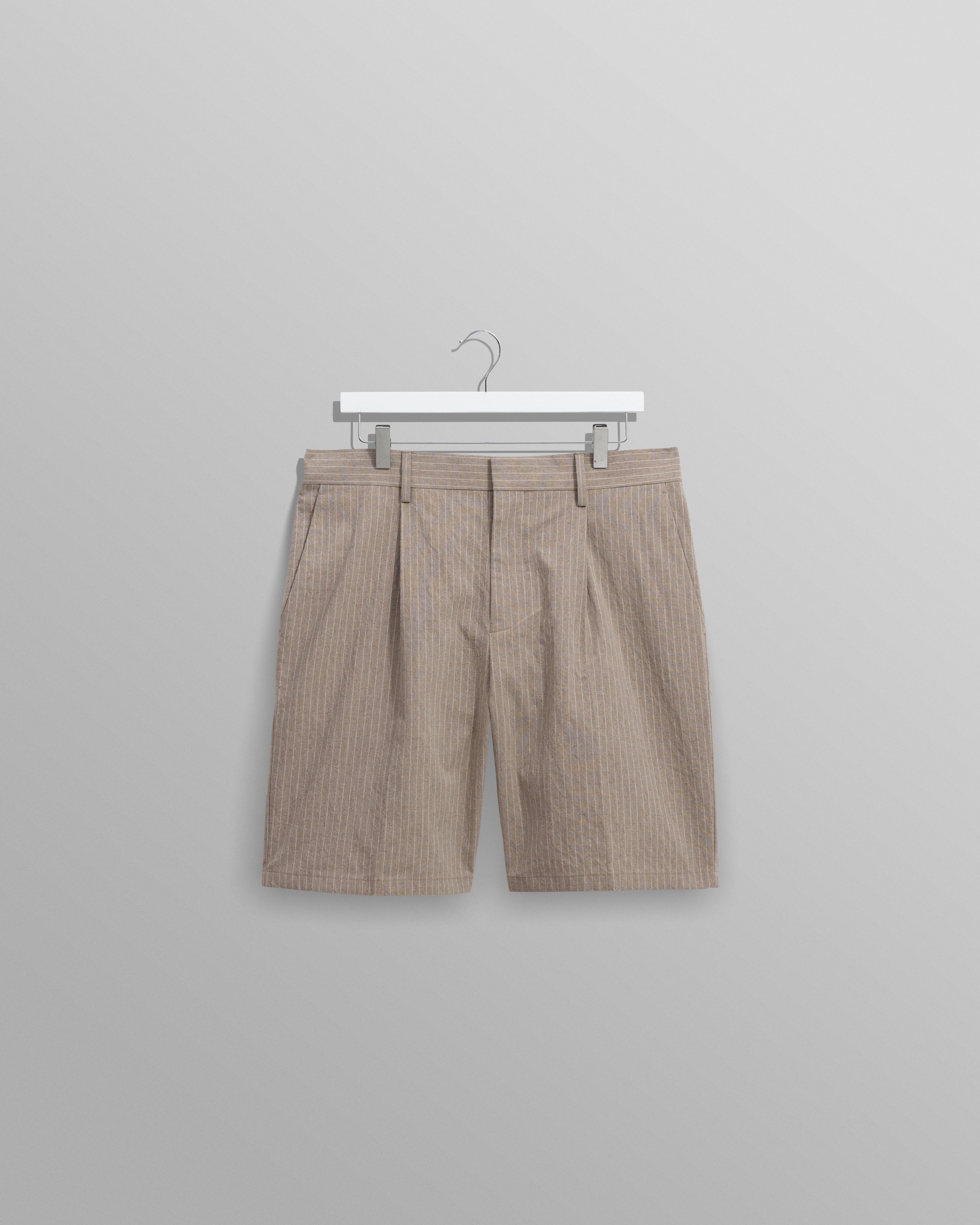 Linton - Natural Chalk Stripe Shorts