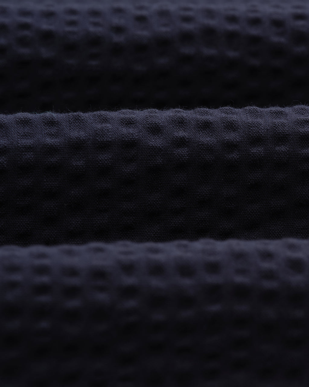 Linton - Navy Cotton Seersucker Pleated Shorts